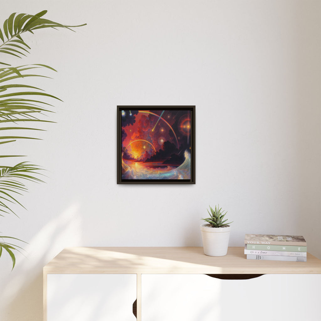 "Celestial Tides" – Framed Canvas Print