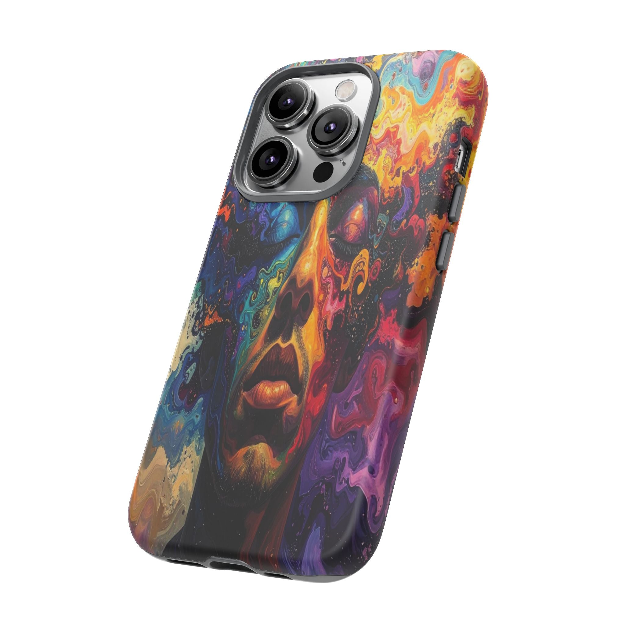 Psyche Unbound: Chromatic Consciousness, Digital Portrait Exploration - L’Art Suprême Phone Case