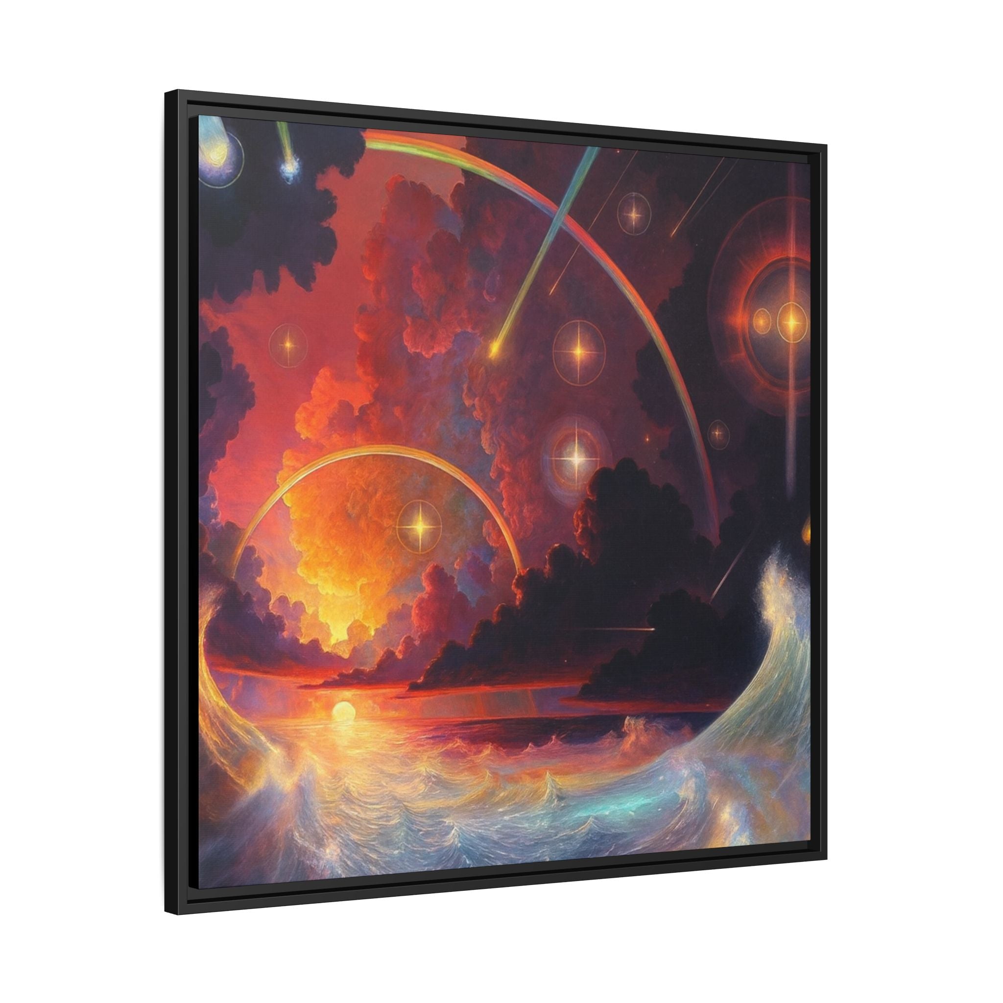 "Celestial Tides" – Framed Canvas Print