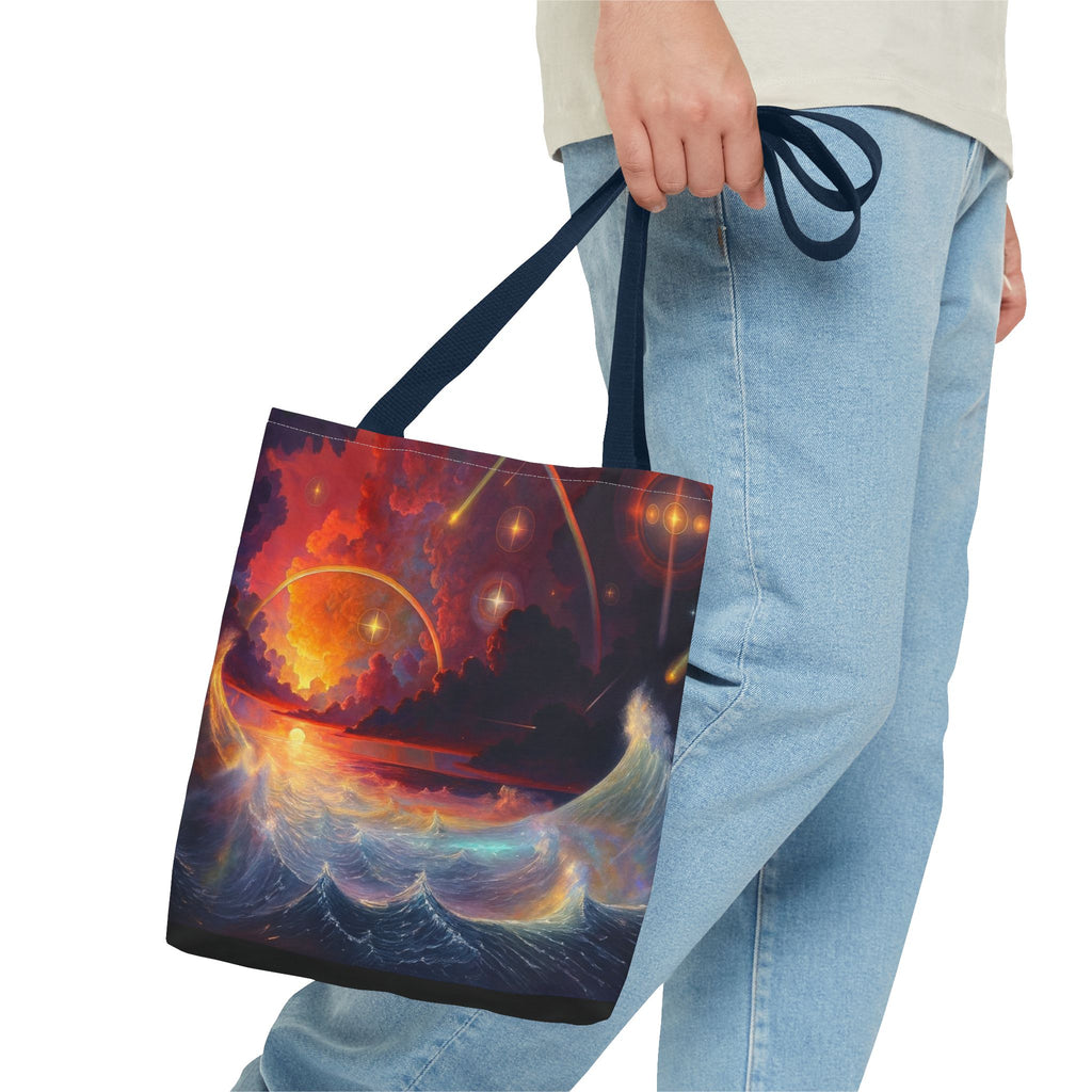 “Celestial Tides” – Cosmic Chaos x Ocean Calm Tote