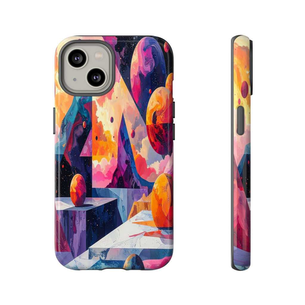 Cosmic Geometrica: Floating Spheres of Abstraction, Digital Dreamscape Dimensions - L’Art Suprême Phone Case