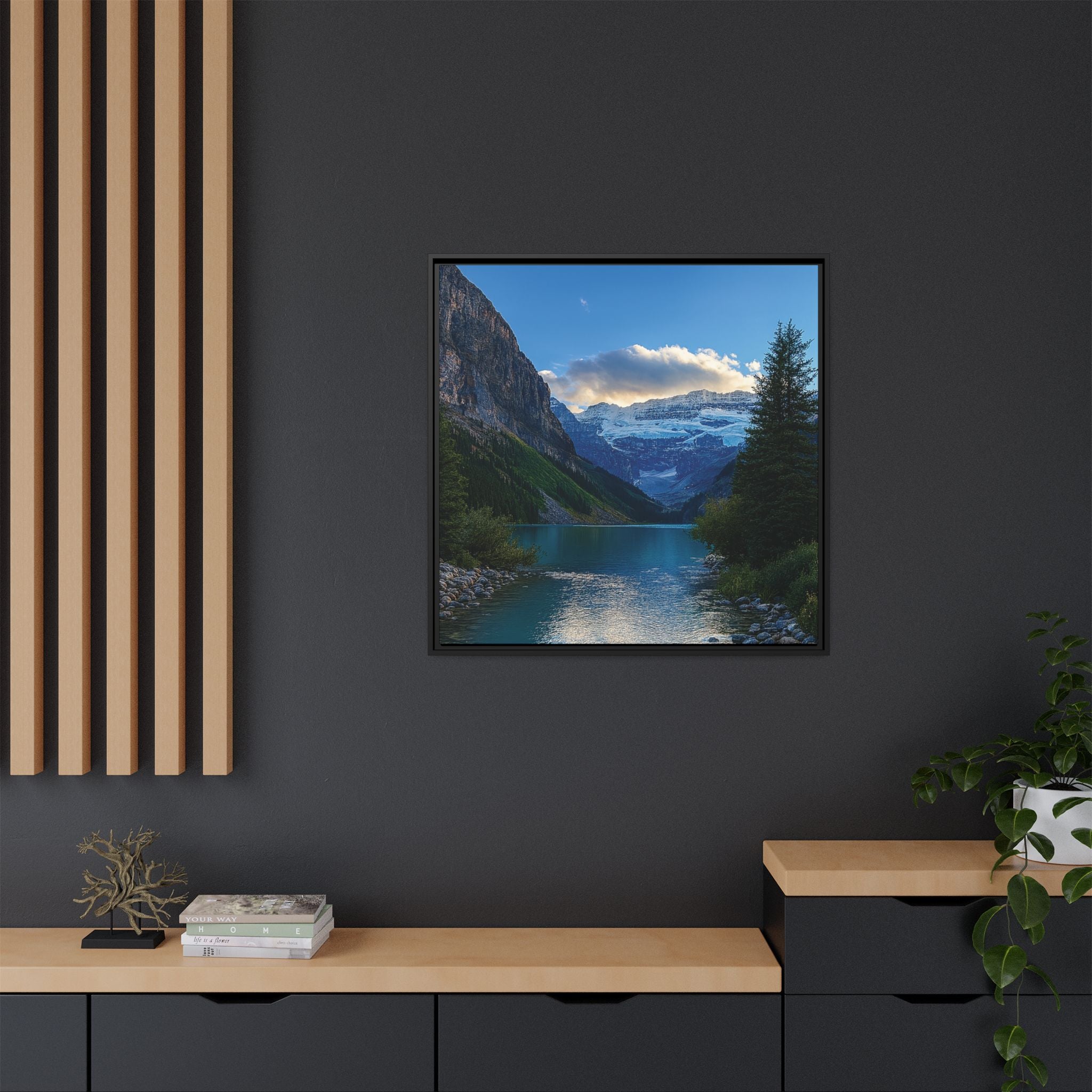"Glacial Serenity" – Framed Canvas Print