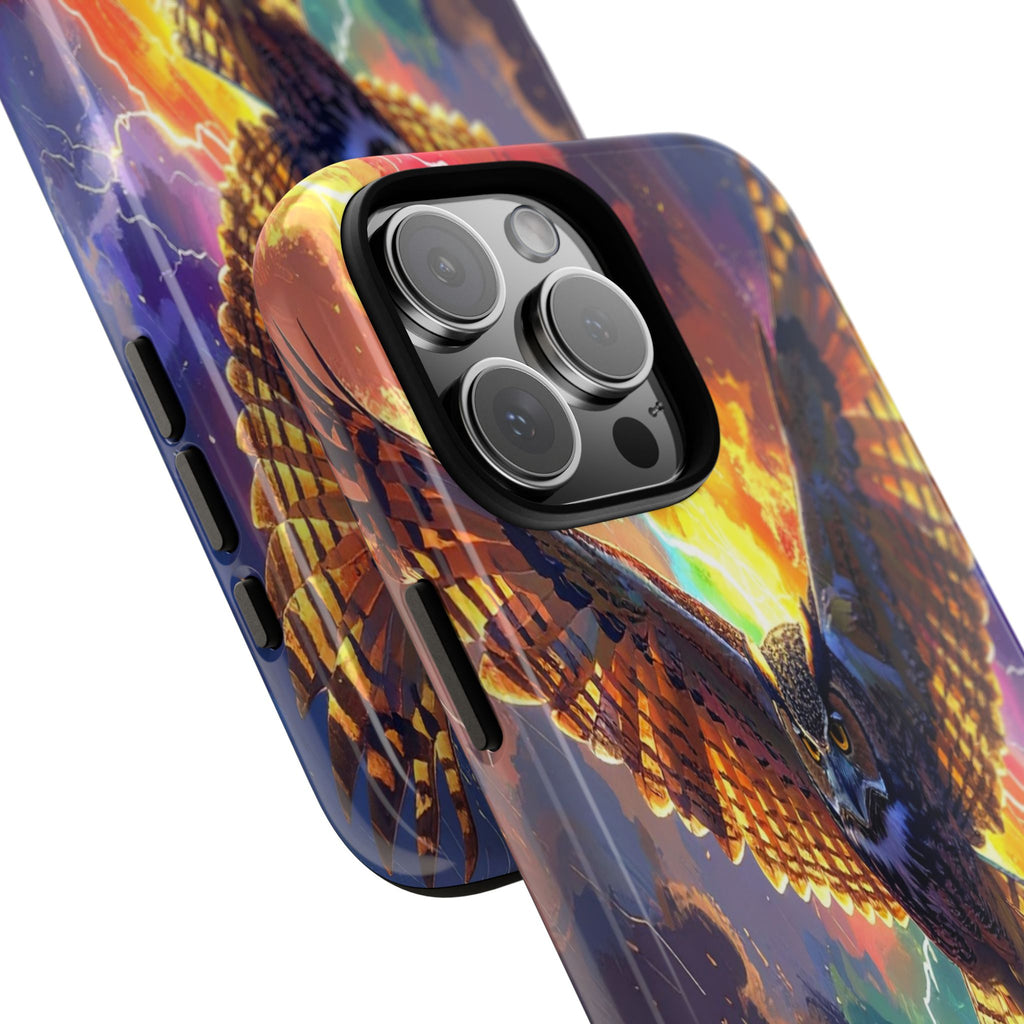Thunderwing: Ethereal Owl in Electric Storm, Digital Fantasy Artwork - L’Art Suprême Phone Case