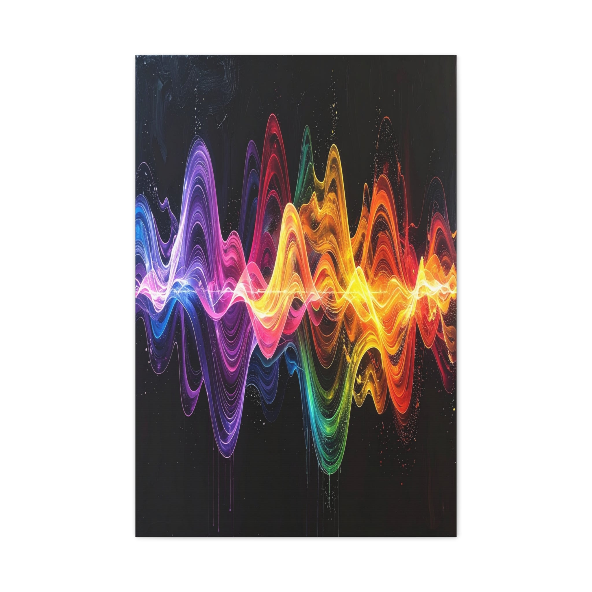 Sonic Spectrum: Digital Sound Wave Visualization, Color Gradient Artwork - L’Art Suprême Canvas
