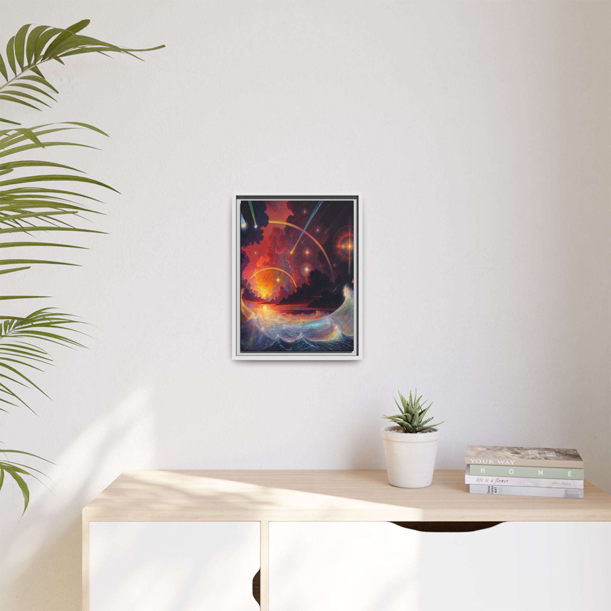 "Celestial Tides" – Framed Canvas Print