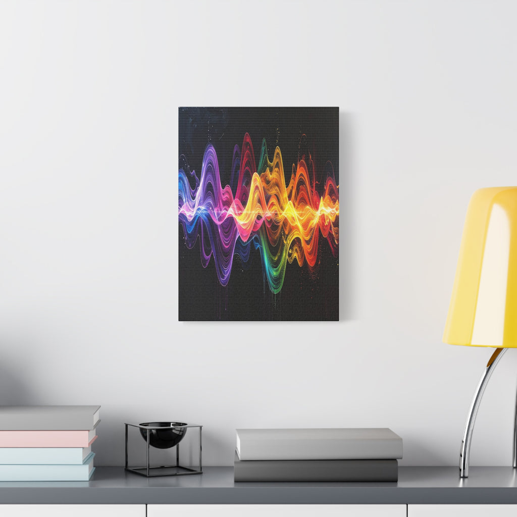 Sonic Spectrum: Digital Sound Wave Visualization, Color Gradient Artwork - L’Art Suprême Canvas