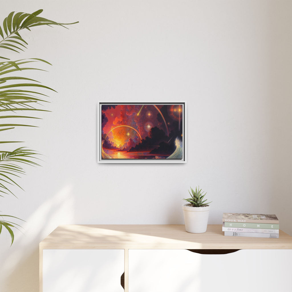 "Celestial Tides" – Framed Canvas Print