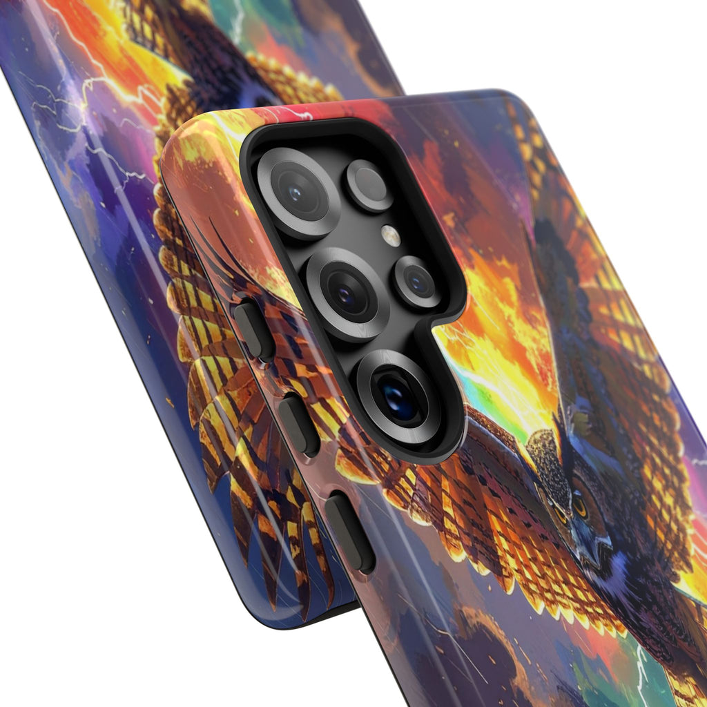 Thunderwing: Ethereal Owl in Electric Storm, Digital Fantasy Artwork - L’Art Suprême Phone Case