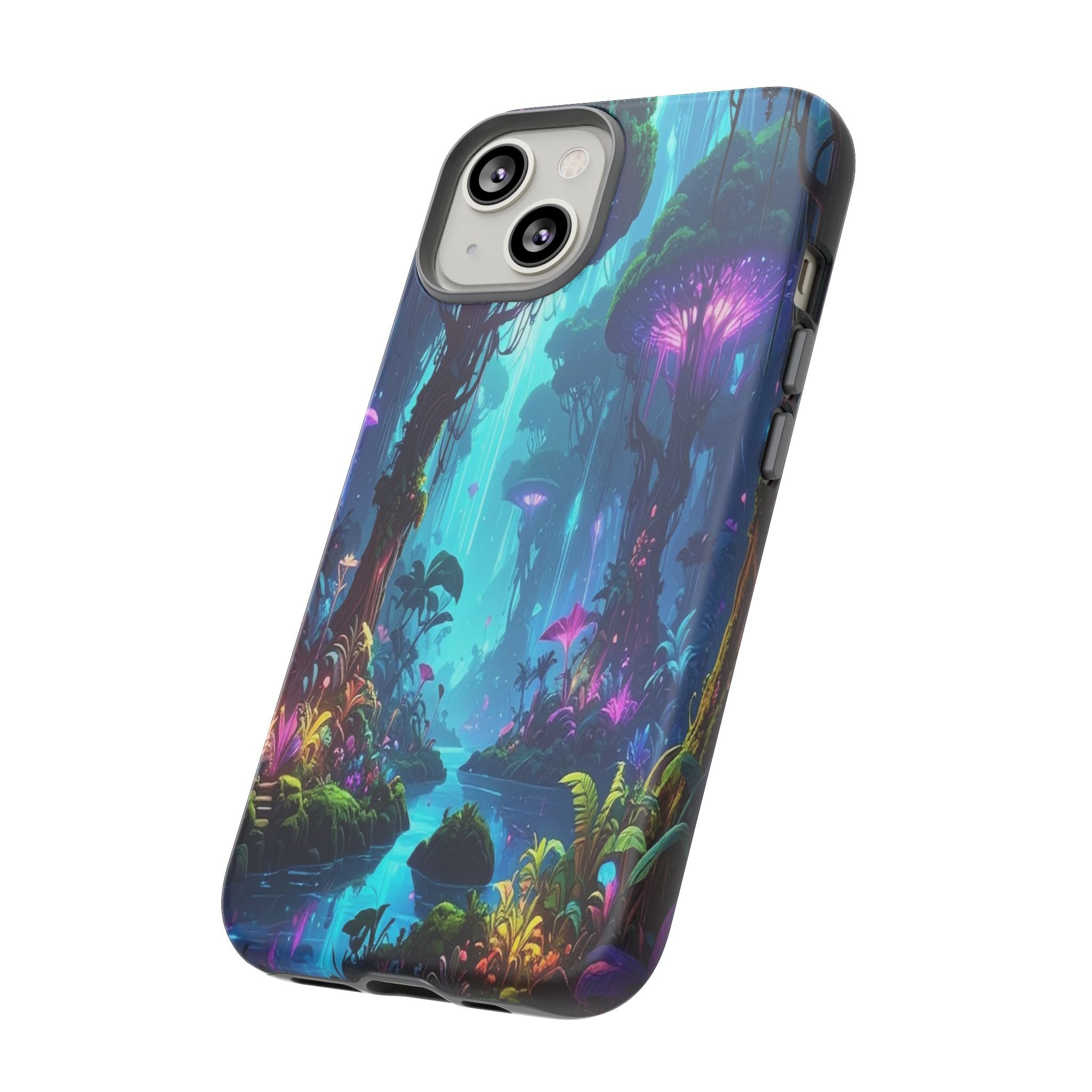 Bioluminescent Dreamscape: Ethereal Forest Fantasy, Digital Luminescence Illustration - L’Art Suprême Phone Case