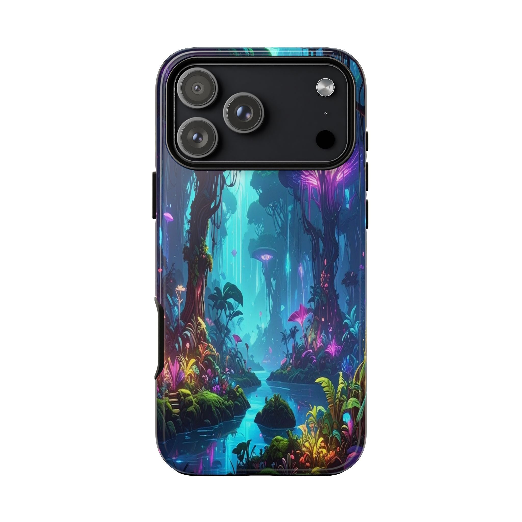 Bioluminescent Dreamscape: Ethereal Forest Fantasy, Digital Luminescence Illustration - L’Art Suprême Phone Case