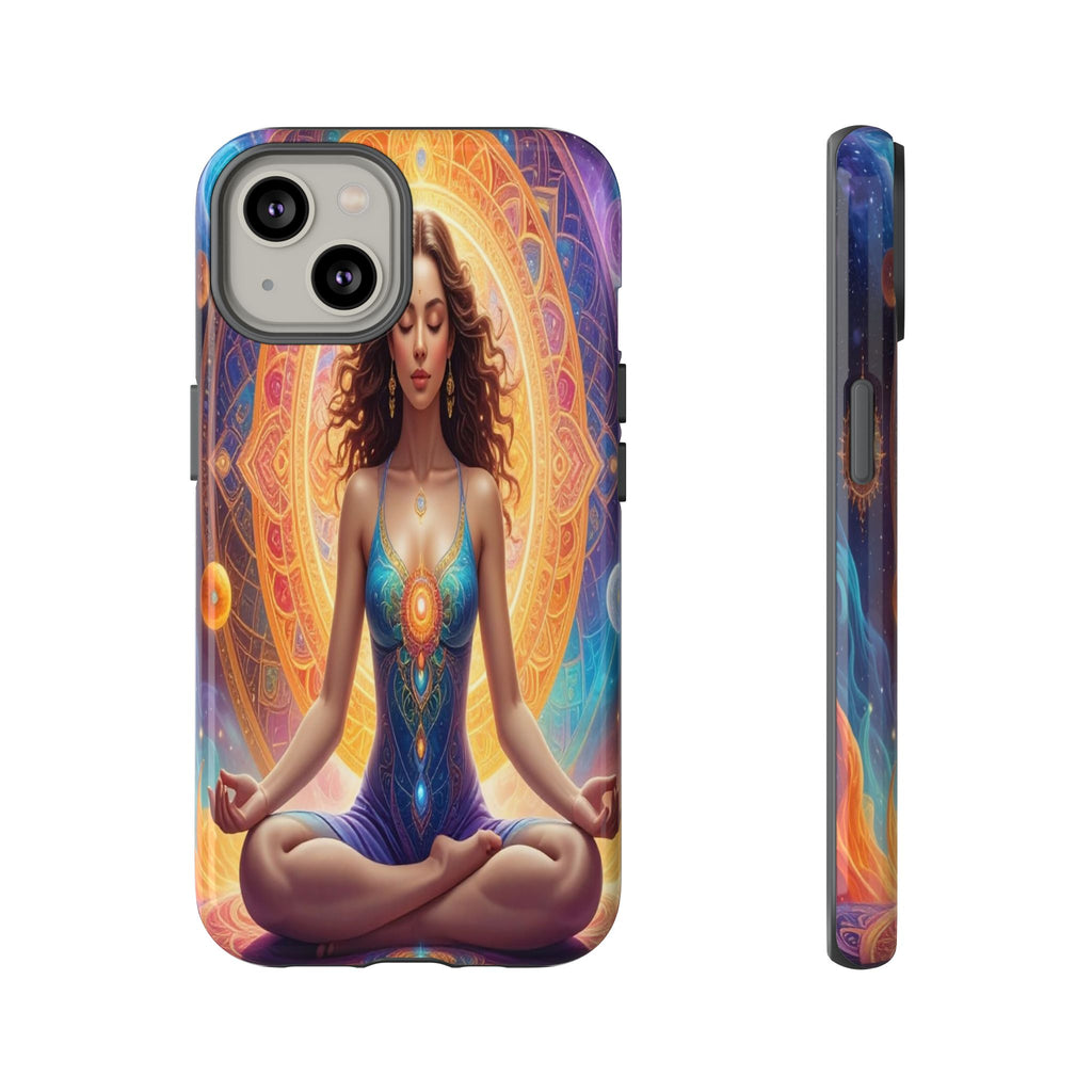 Cosmic Awakening: Spiritual Meditation Mandala, Celestial Energy Visualization - L’Art Suprême Phone Case