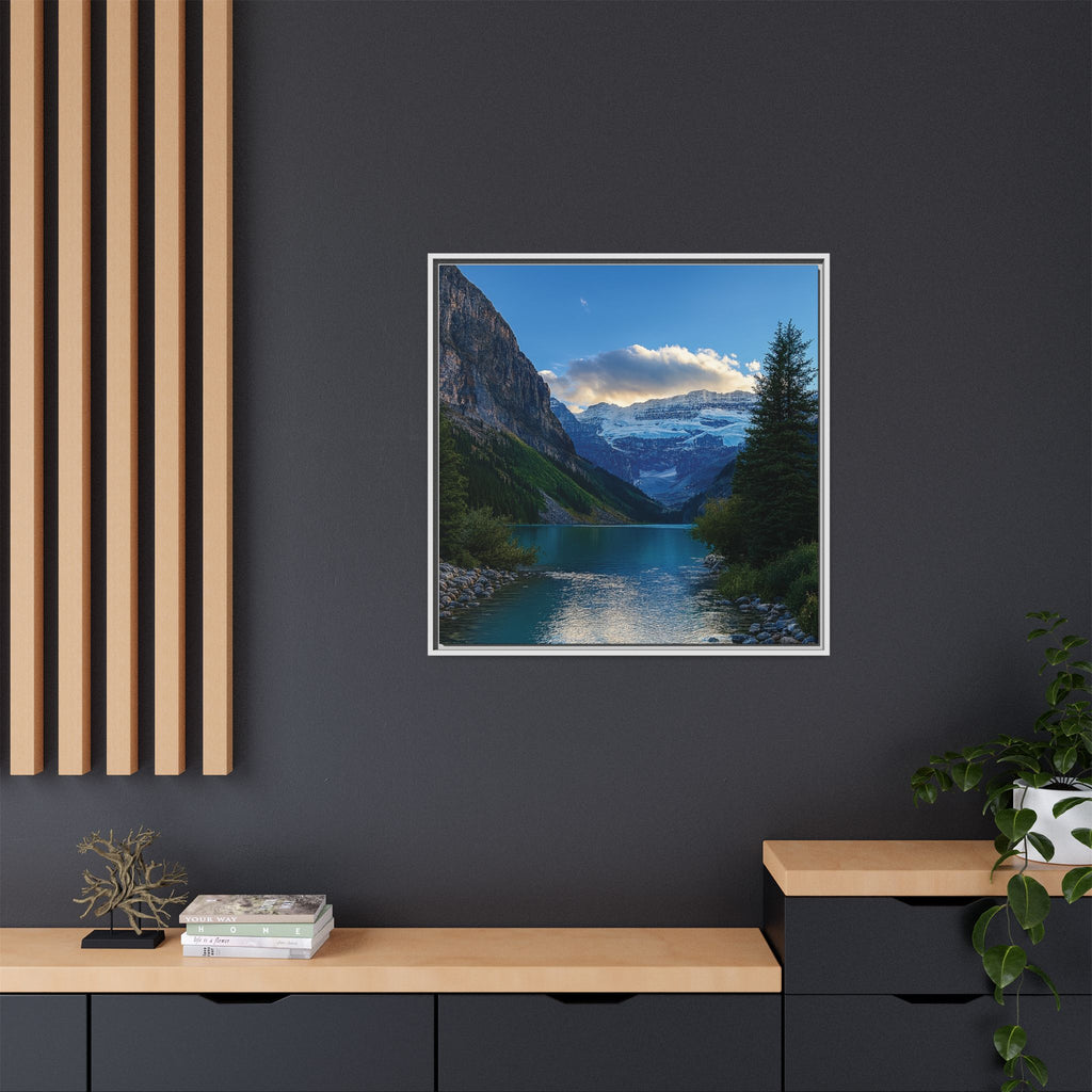 "Glacial Serenity" – Framed Canvas Print