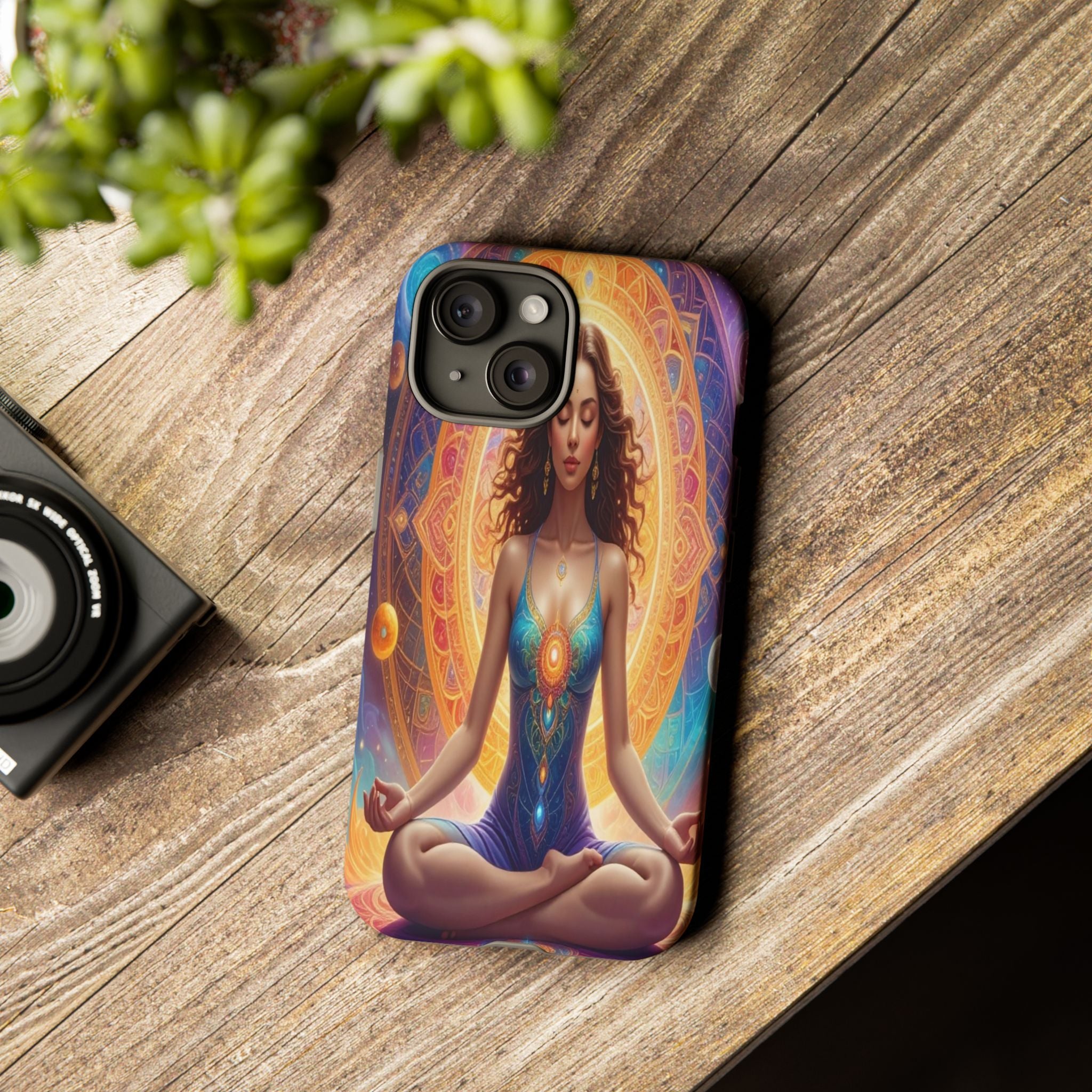 Cosmic Awakening: Spiritual Meditation Mandala, Celestial Energy Visualization - L’Art Suprême Phone Case