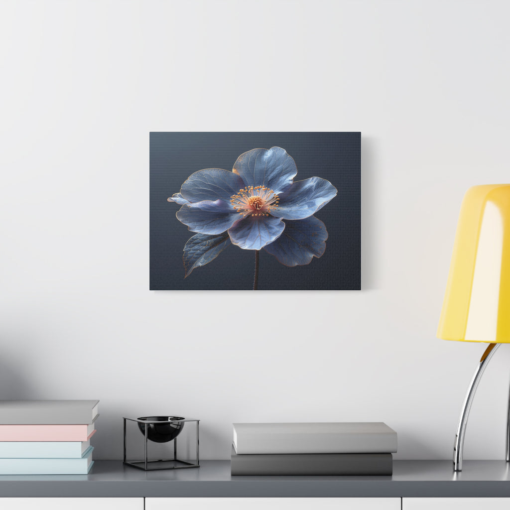 Ethereal Blue: Macro Botanical Photography, Delicate Floral Veins - L’Art Suprême Canvas