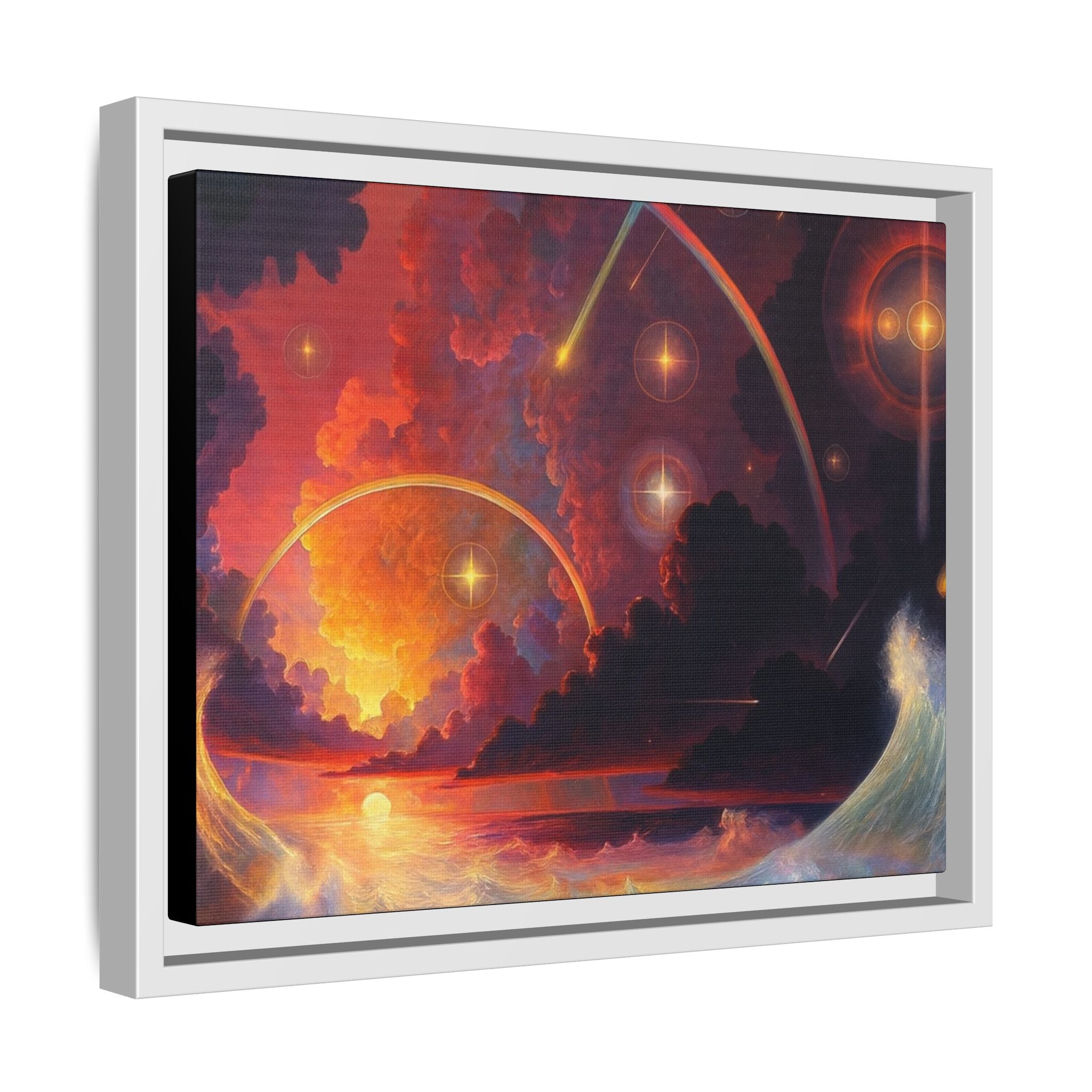 "Celestial Tides" – Framed Canvas Print