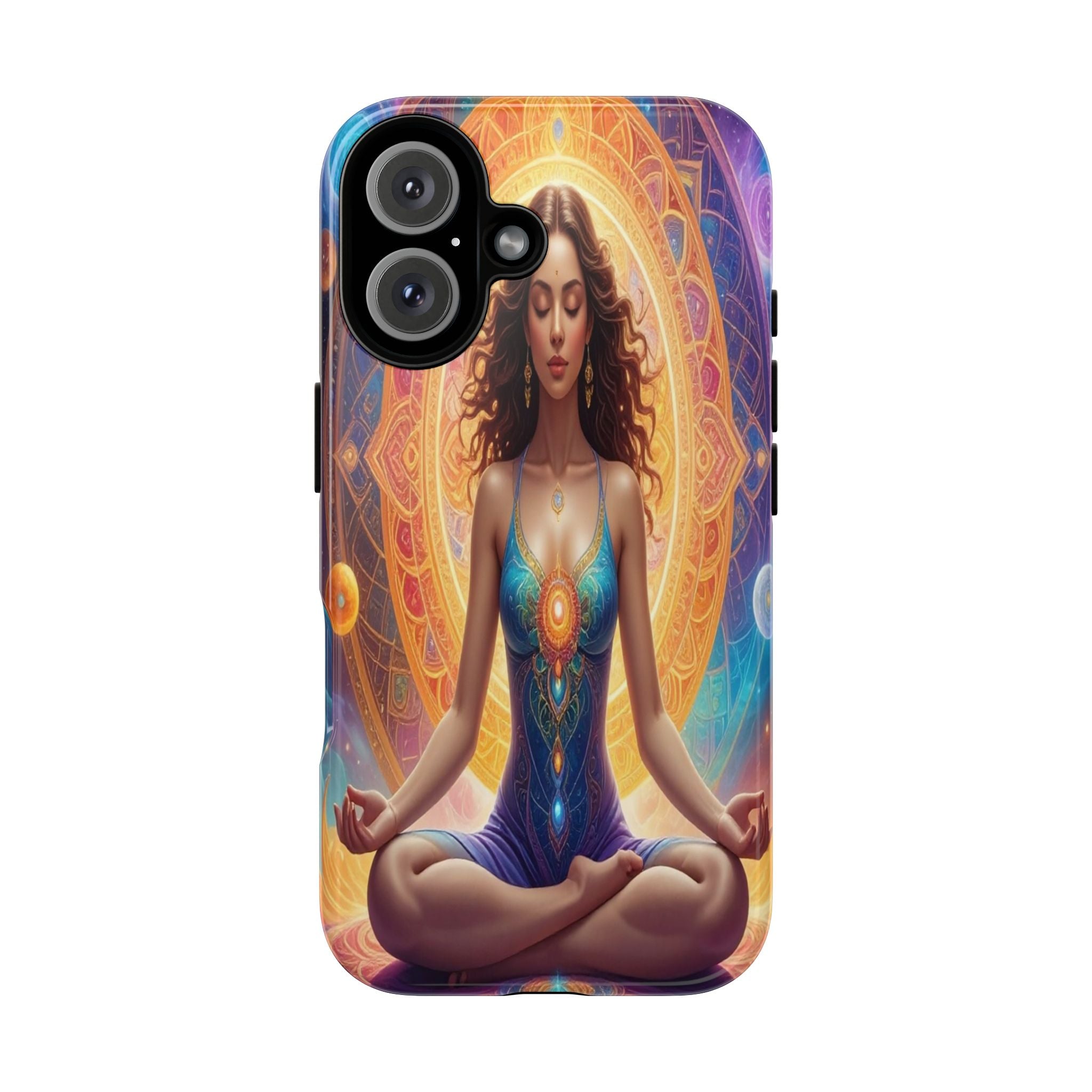 Cosmic Awakening: Spiritual Meditation Mandala, Celestial Energy Visualization - L’Art Suprême Phone Case
