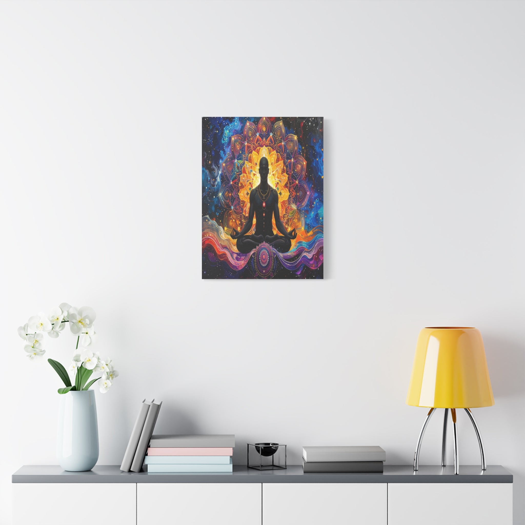 Cosmic Meditation: Spiritual Awakening through Mandala Art, Transcendent Chakra Visualization - L’Art Suprême Canvas