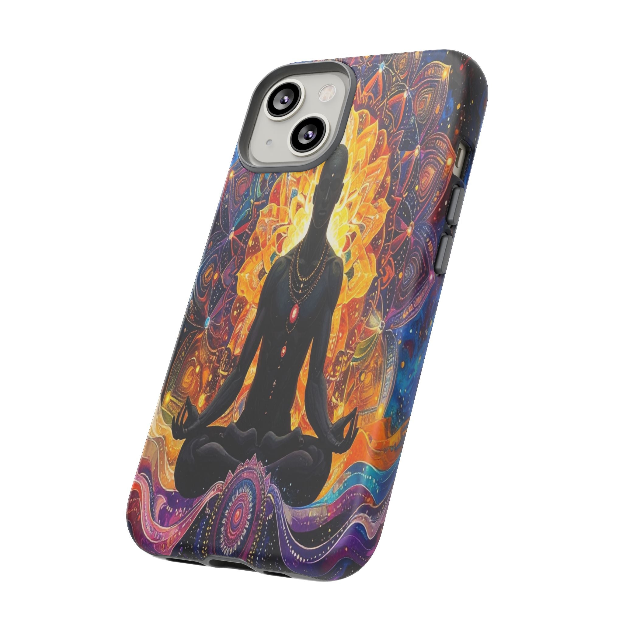Cosmic Awakening: Spiritual Meditation Mandala, Chakra Energy Visualization - L’Art Suprême Phone Case