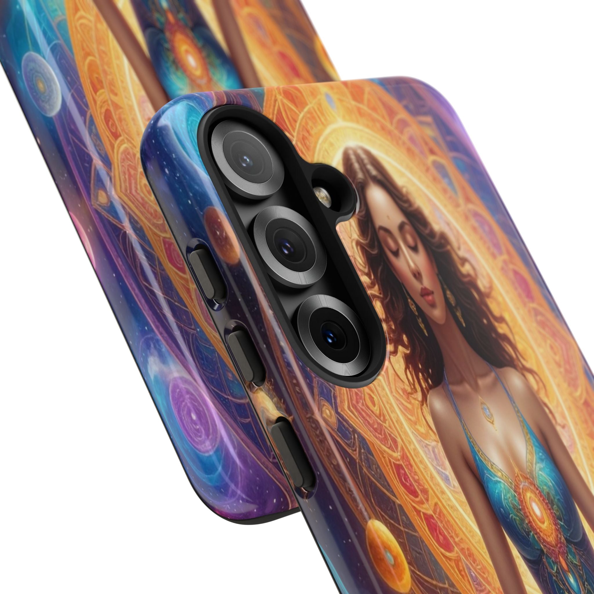 Cosmic Awakening: Spiritual Meditation Mandala, Celestial Energy Visualization - L’Art Suprême Phone Case