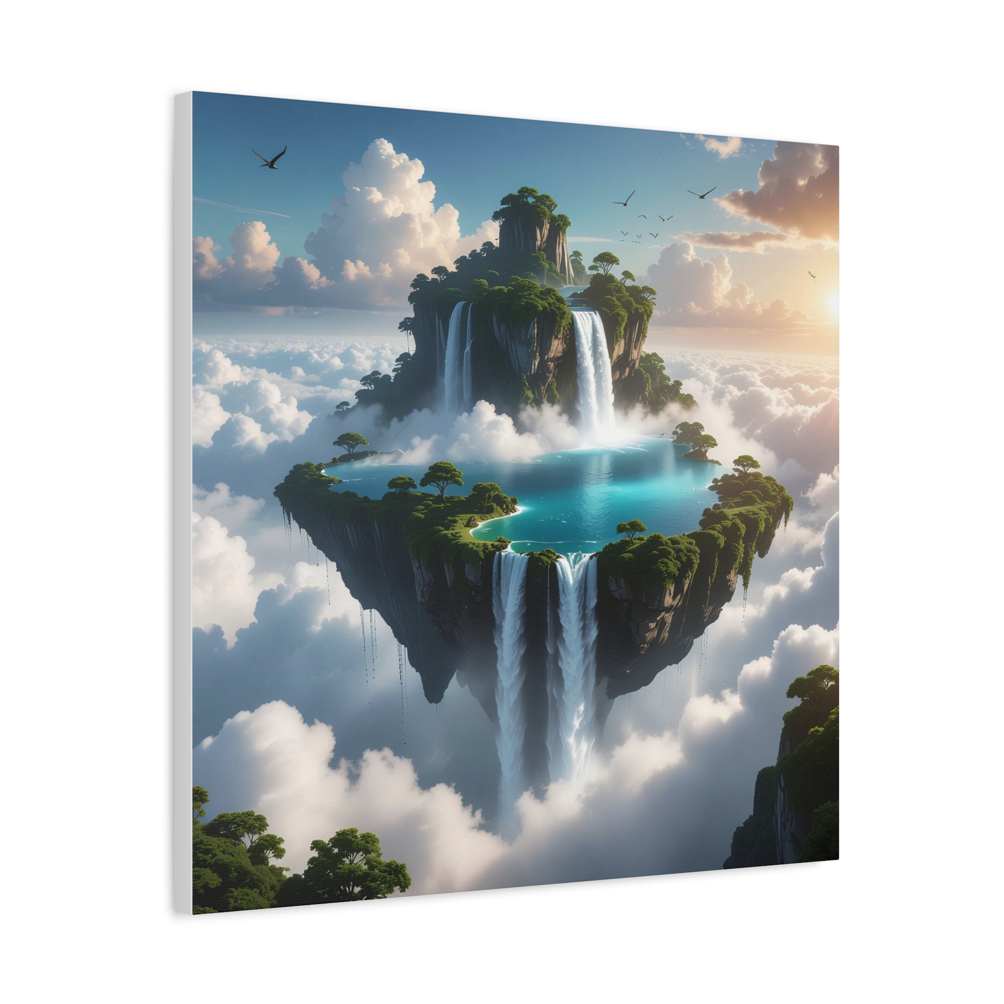 Celestial Archipelago: Floating Worlds of Mist and Stone, Digital Fantasy Landscape - L’Art Suprême Canvas