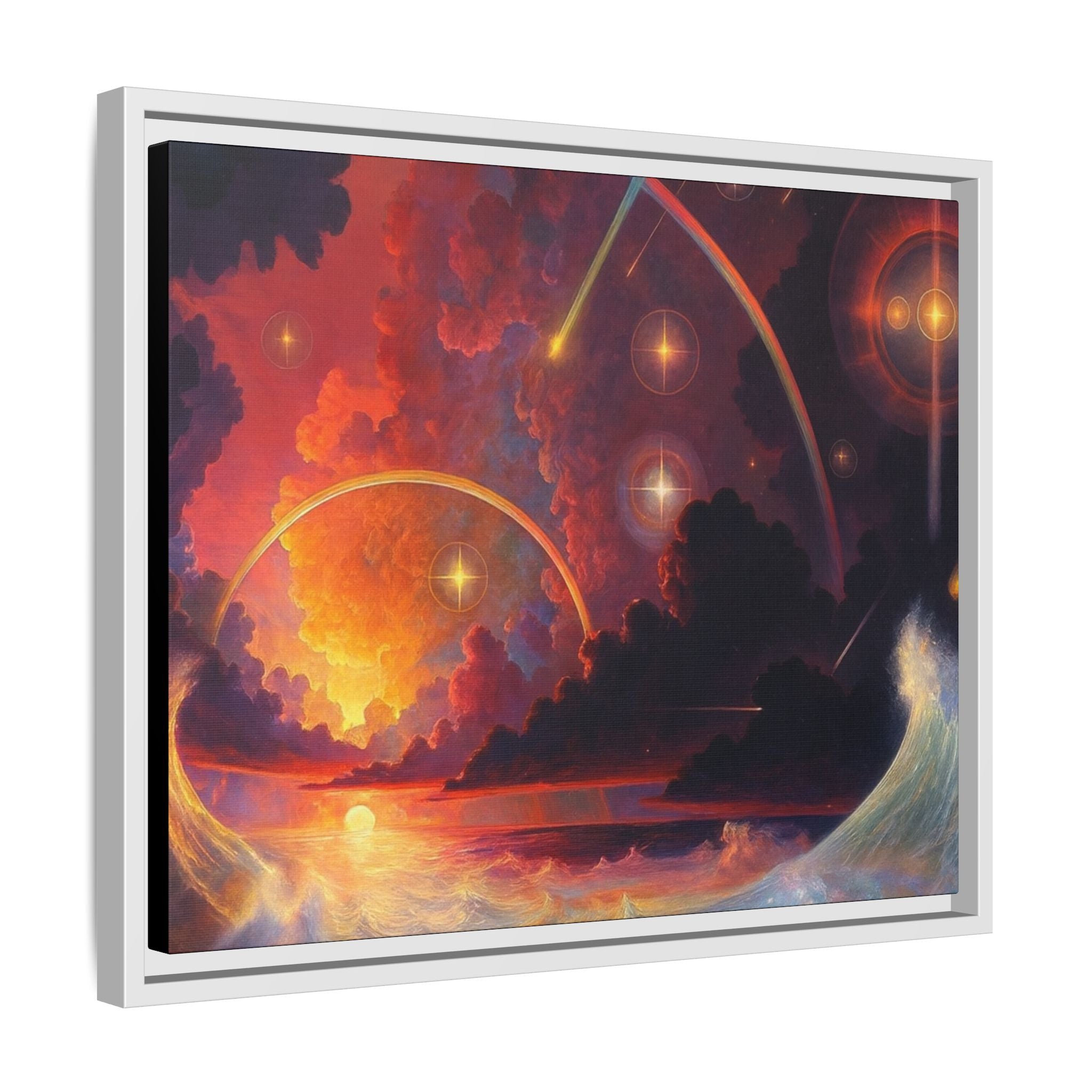 "Celestial Tides" – Framed Canvas Print