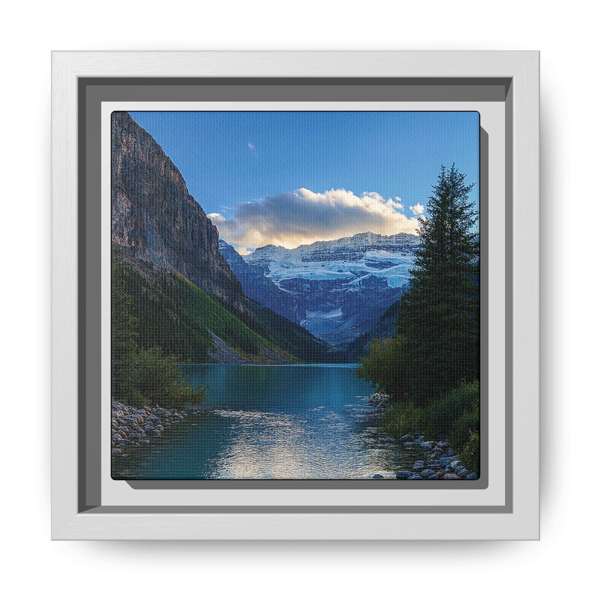 "Glacial Serenity" – Framed Canvas Print
