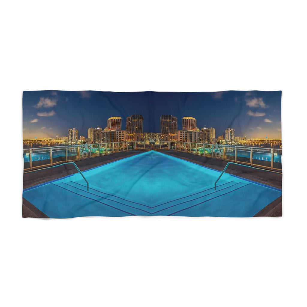 “Skyline Reflections " – Luxury Beach Towel