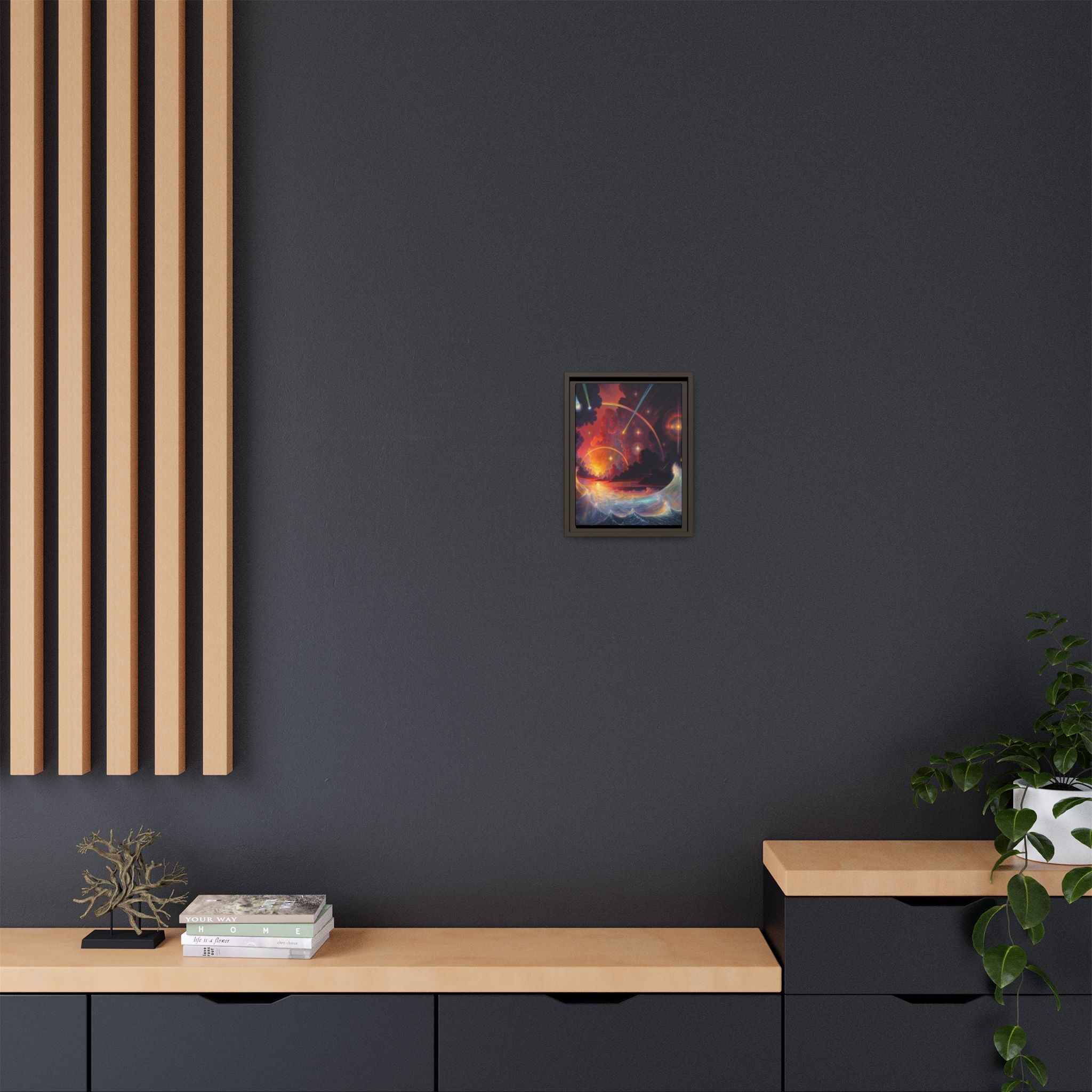 "Celestial Tides" – Framed Canvas Print