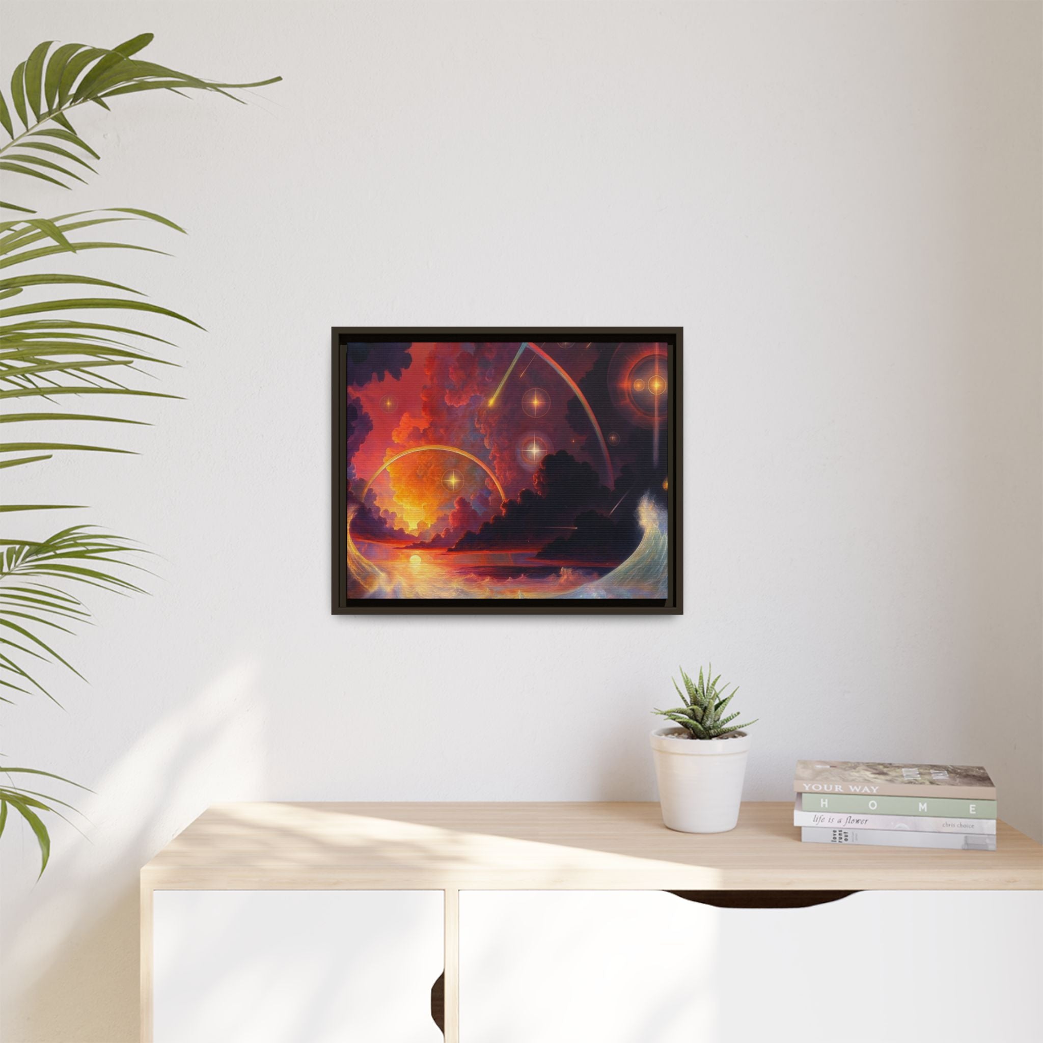 "Celestial Tides" – Framed Canvas Print