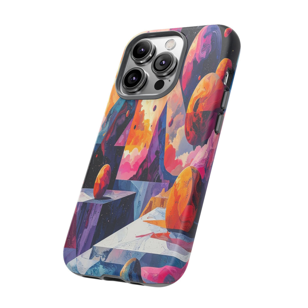 Cosmic Geometrica: Floating Spheres of Abstraction, Digital Dreamscape Dimensions - L’Art Suprême Phone Case