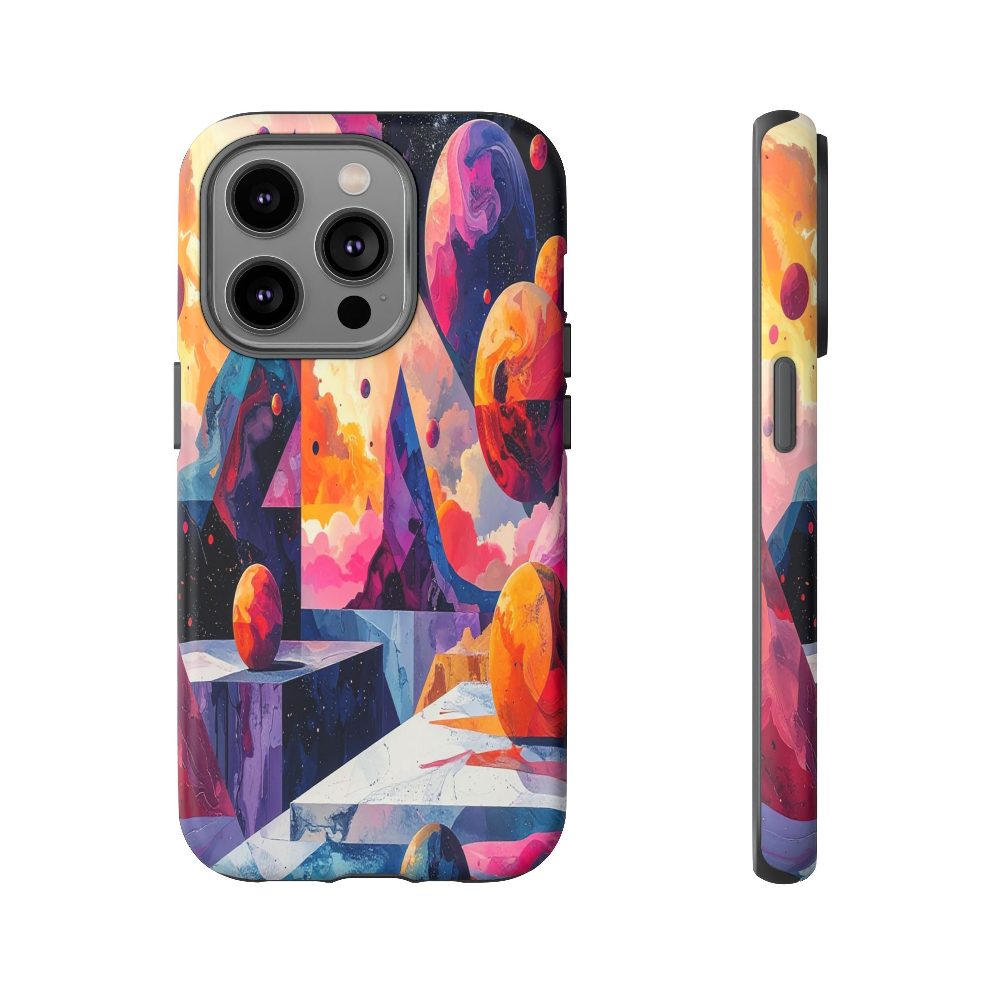 Cosmic Geometrica: Floating Spheres of Abstraction, Digital Dreamscape Dimensions - L’Art Suprême Phone Case