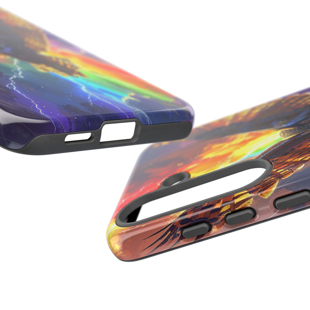 Thunderwing: Ethereal Owl in Electric Storm, Digital Fantasy Artwork - L’Art Suprême Phone Case