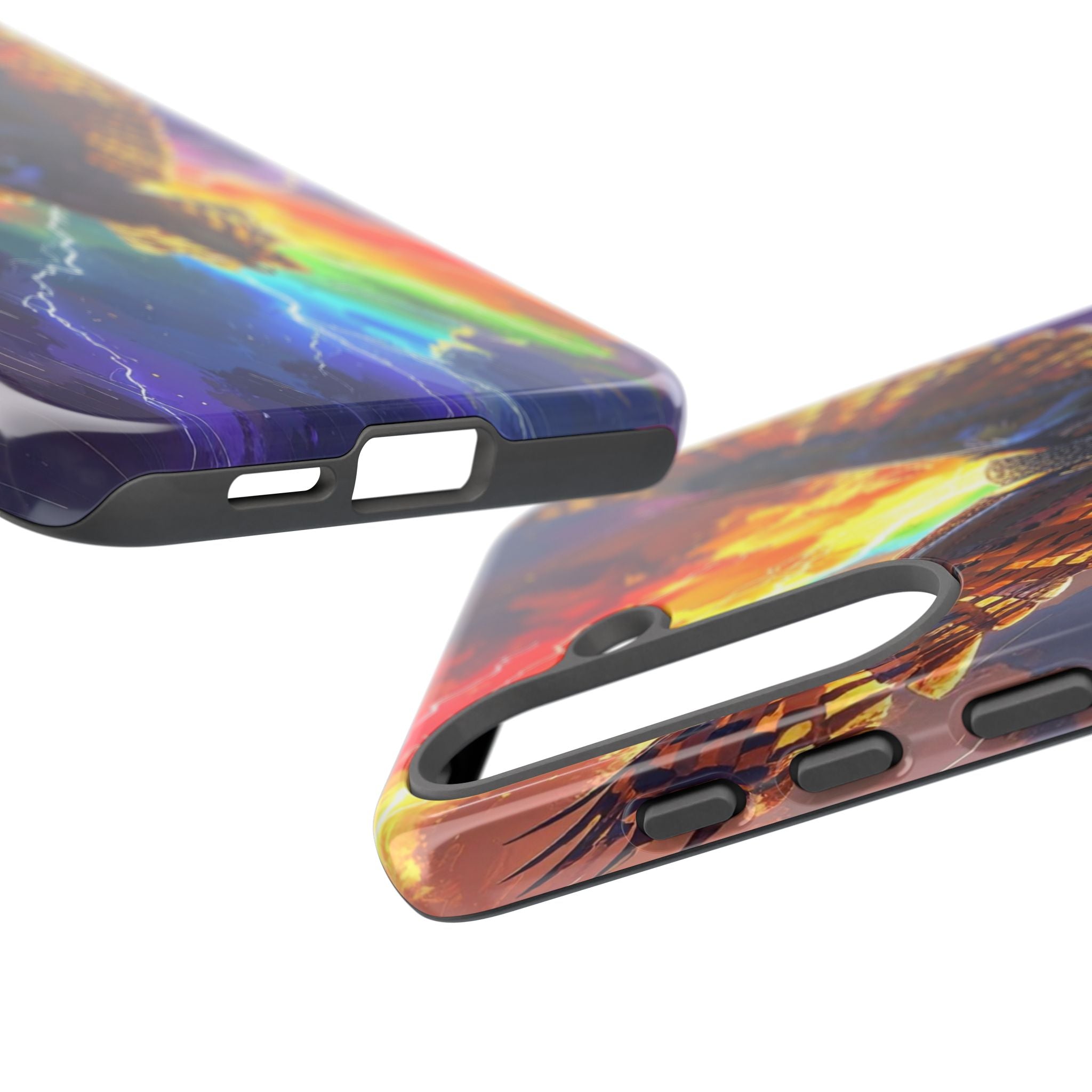 Thunderwing: Ethereal Owl in Electric Storm, Digital Fantasy Artwork - L’Art Suprême Phone Case