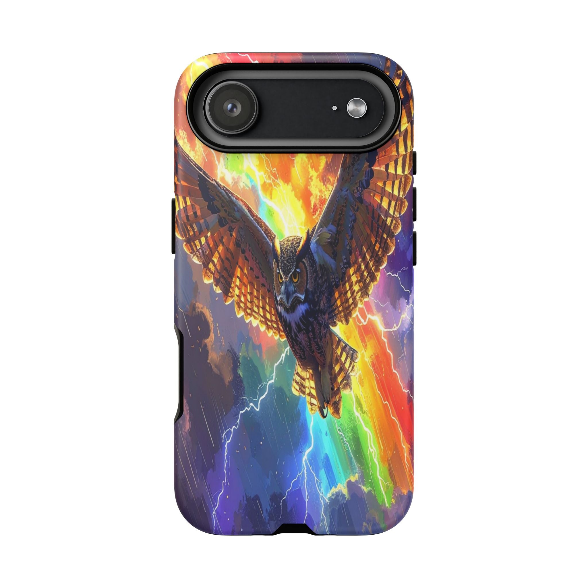 Thunderwing: Ethereal Owl in Electric Storm, Digital Fantasy Artwork - L’Art Suprême Phone Case