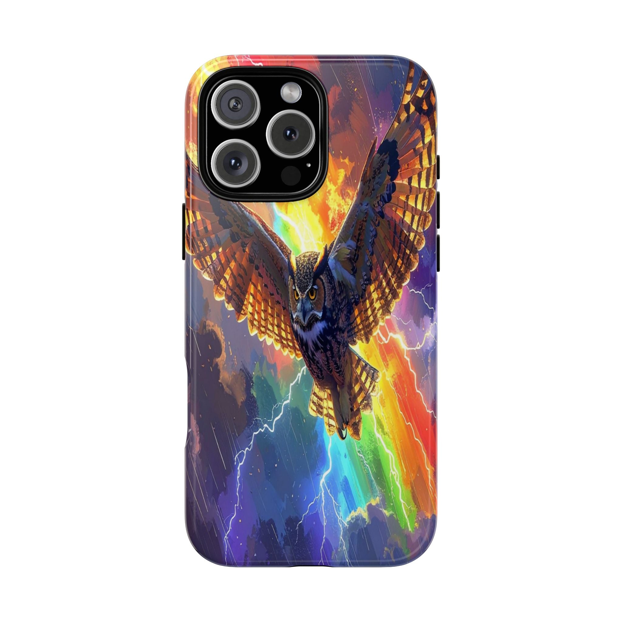 Thunderwing: Ethereal Owl in Electric Storm, Digital Fantasy Artwork - L’Art Suprême Phone Case