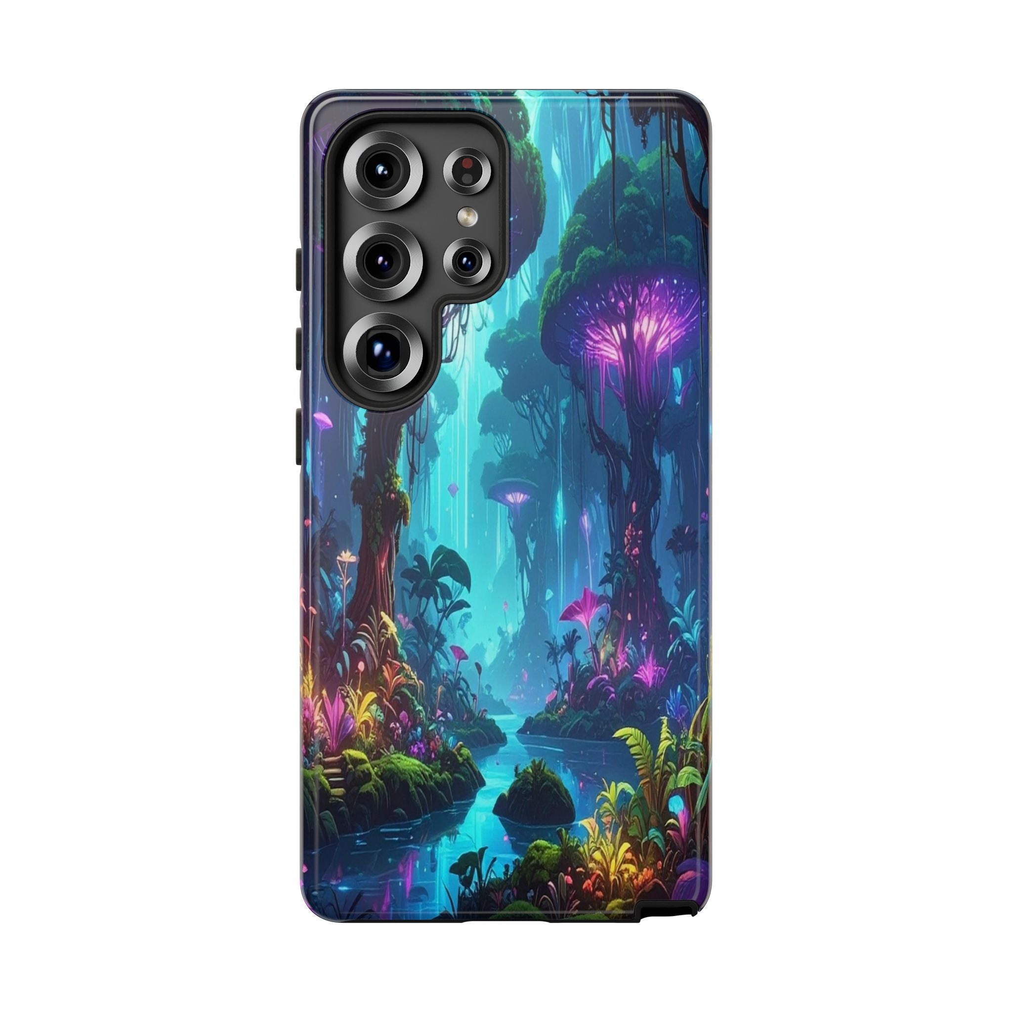 Bioluminescent Dreamscape: Ethereal Forest Fantasy, Digital Luminescence Illustration - L’Art Suprême Phone Case