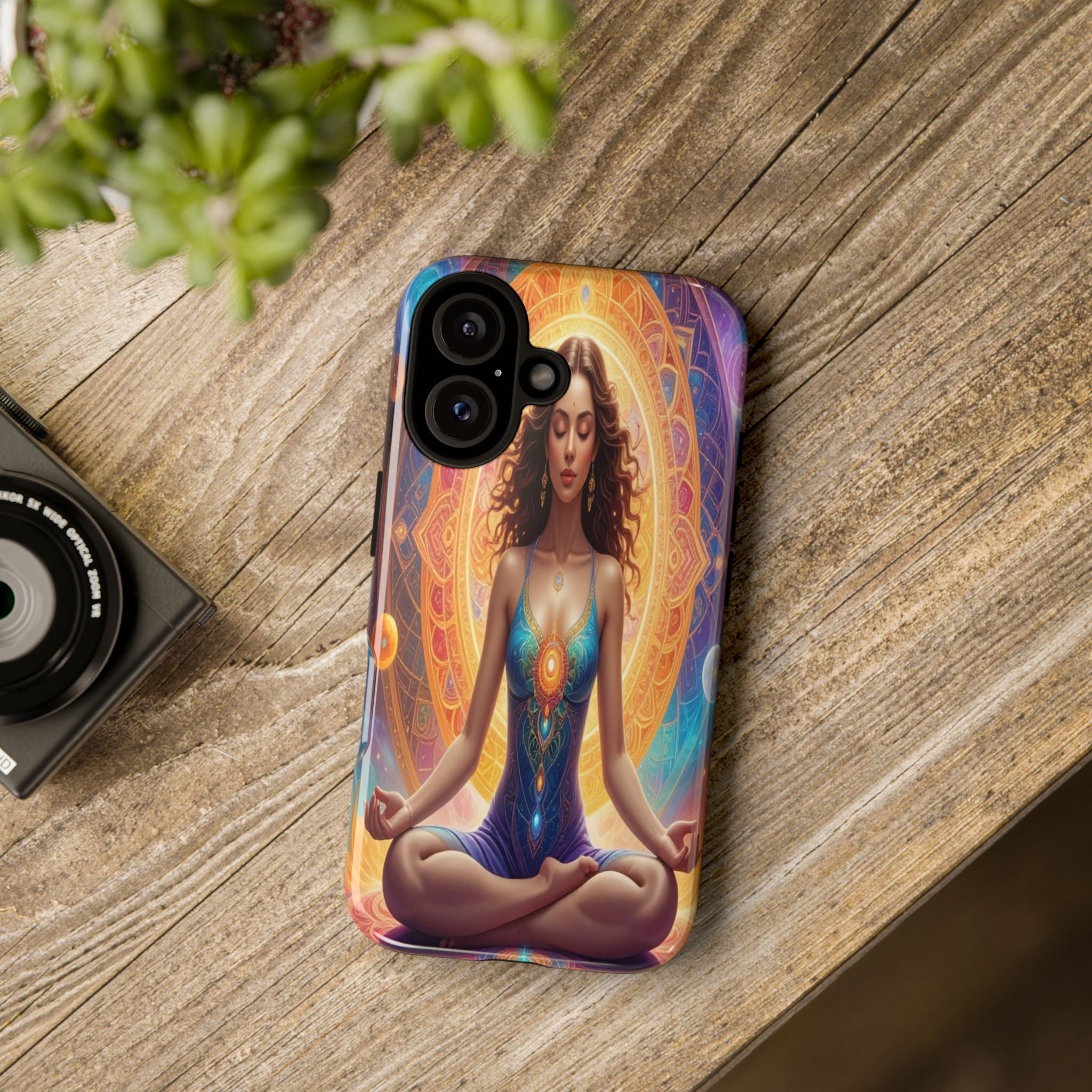 Cosmic Awakening: Spiritual Meditation Mandala, Celestial Energy Visualization - L’Art Suprême Phone Case