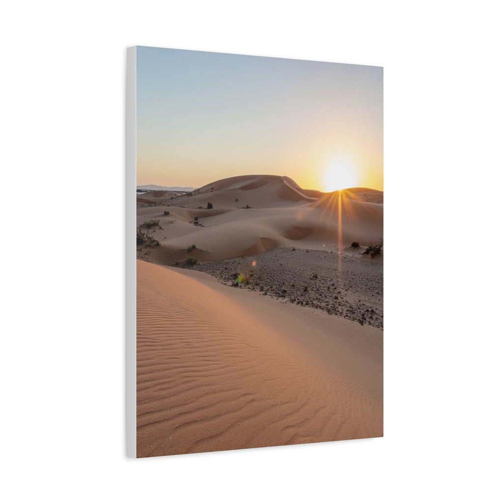 Daybreak in the Desert: Golden Sands at Sunrise, Arid Landscape Panorama - L’Art Suprême Canvas