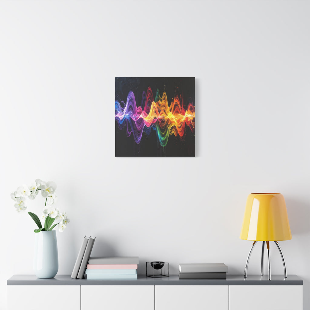 Sonic Spectrum: Digital Sound Wave Visualization, Color Gradient Artwork - L’Art Suprême Canvas