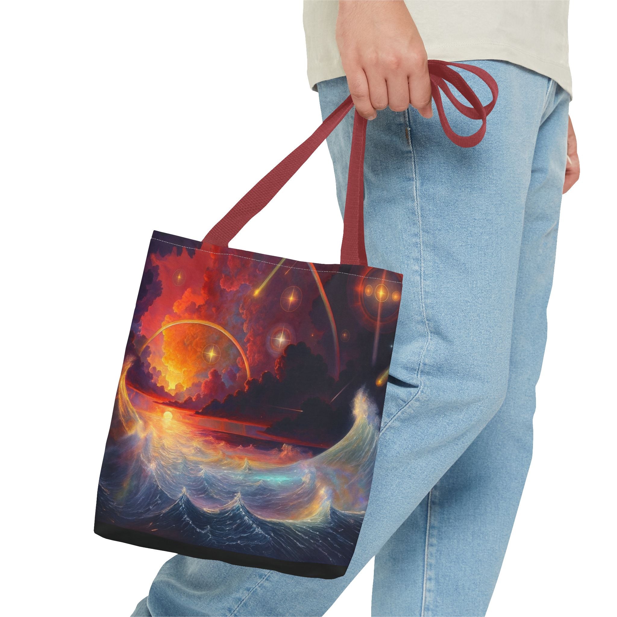 “Celestial Tides” – Cosmic Chaos x Ocean Calm Tote
