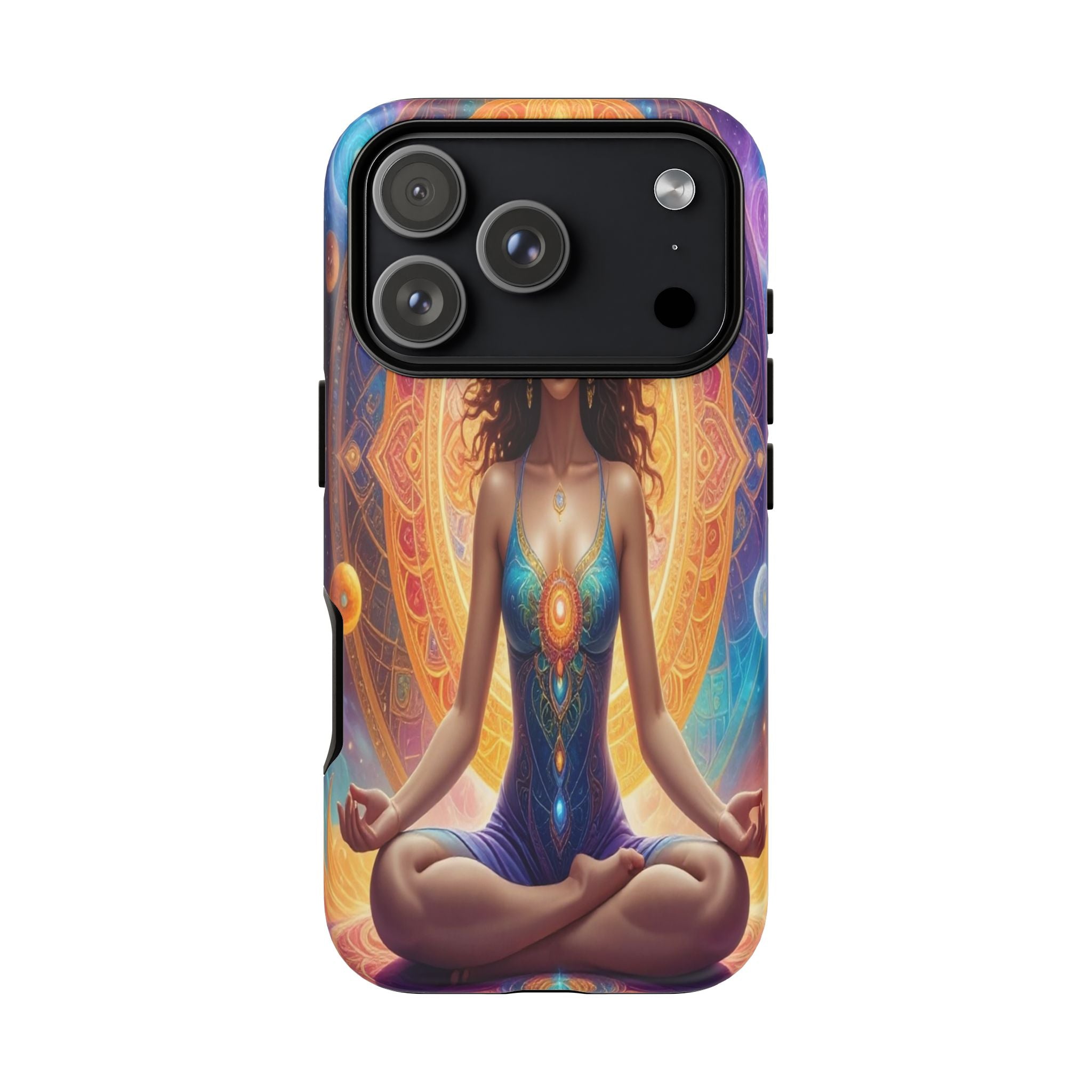 Cosmic Awakening: Spiritual Meditation Mandala, Celestial Energy Visualization - L’Art Suprême Phone Case