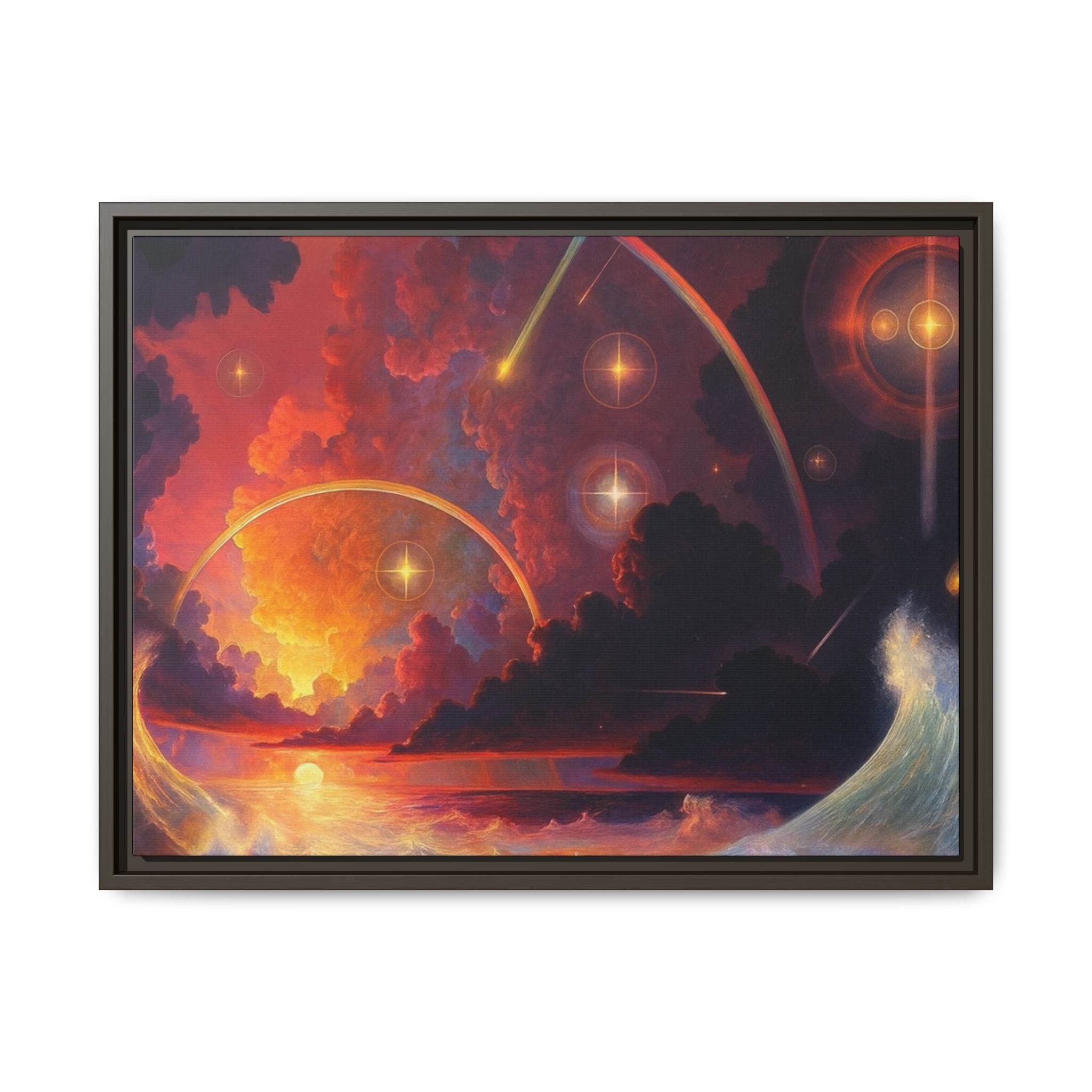 "Celestial Tides" – Framed Canvas Print
