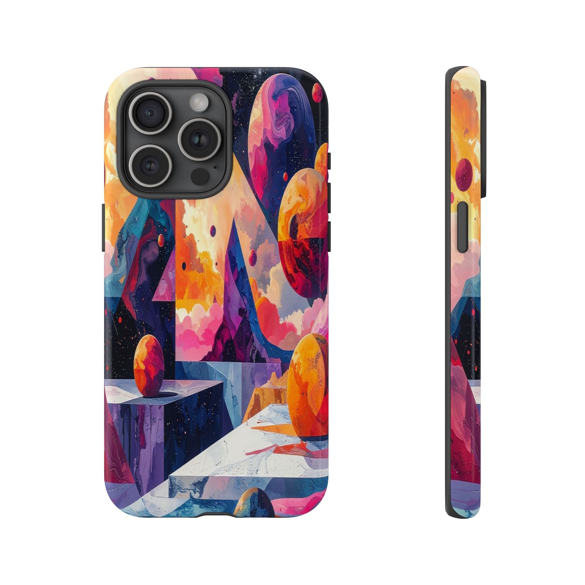 Cosmic Geometrica: Floating Spheres of Abstraction, Digital Dreamscape Dimensions - L’Art Suprême Phone Case