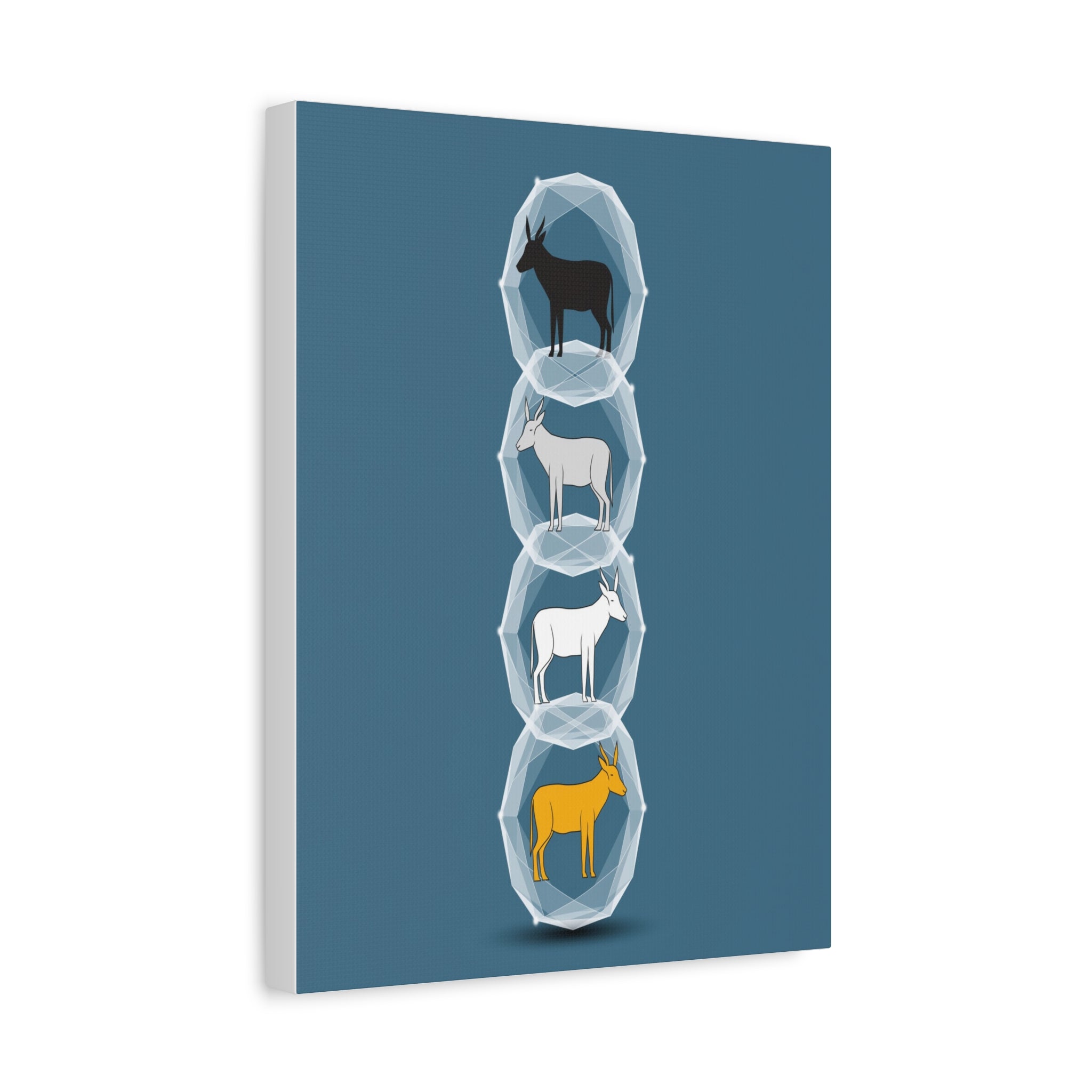 Encapsulated Ascent: Geometric Animal Silhouettes, Minimal Vertical Progression - L’Art Suprême Canvas