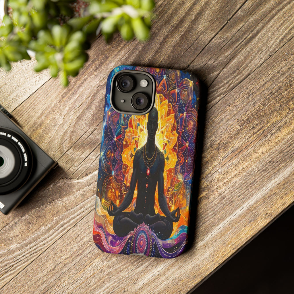 Cosmic Awakening: Spiritual Meditation Mandala, Chakra Energy Visualization - L’Art Suprême Phone Case