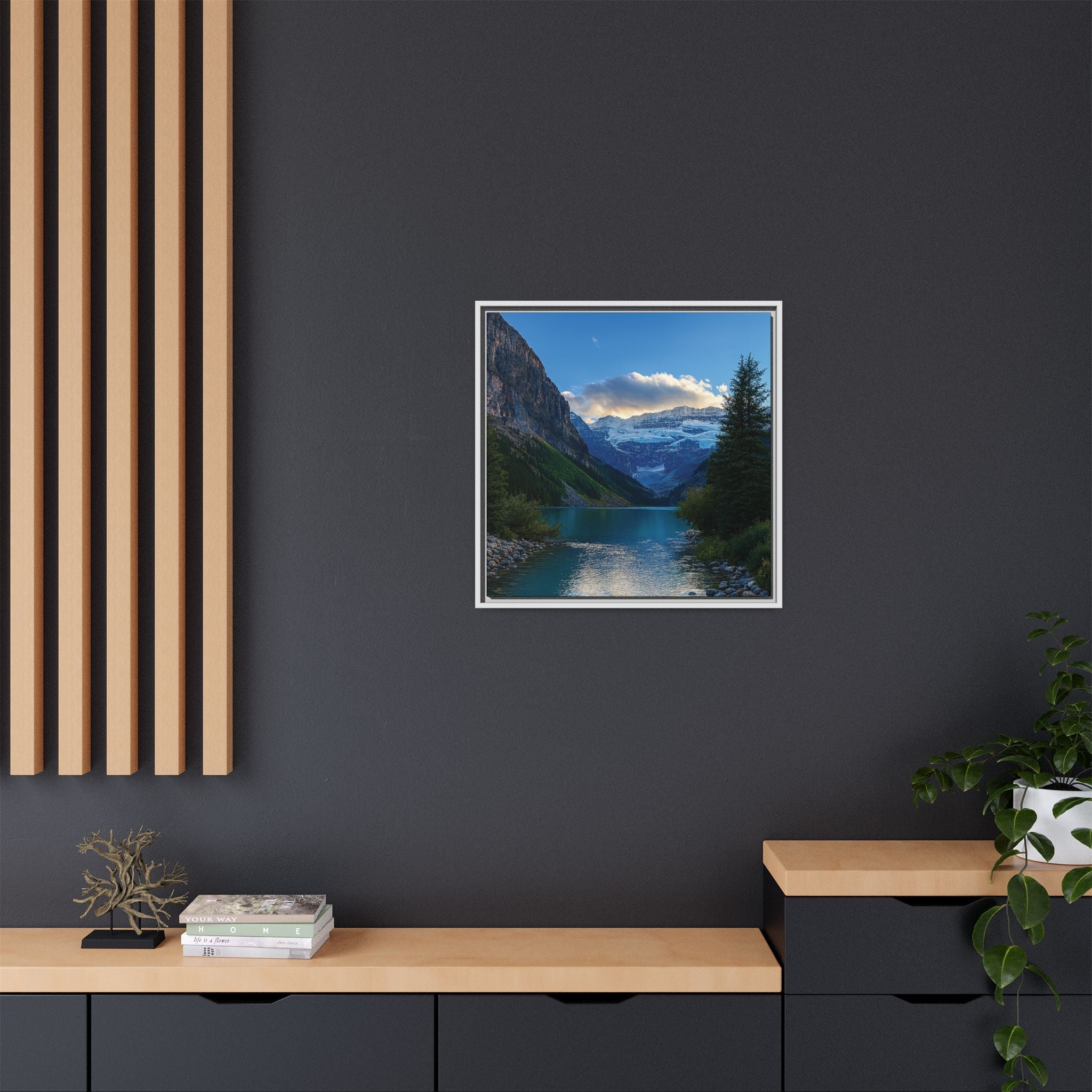 "Glacial Serenity" – Framed Canvas Print