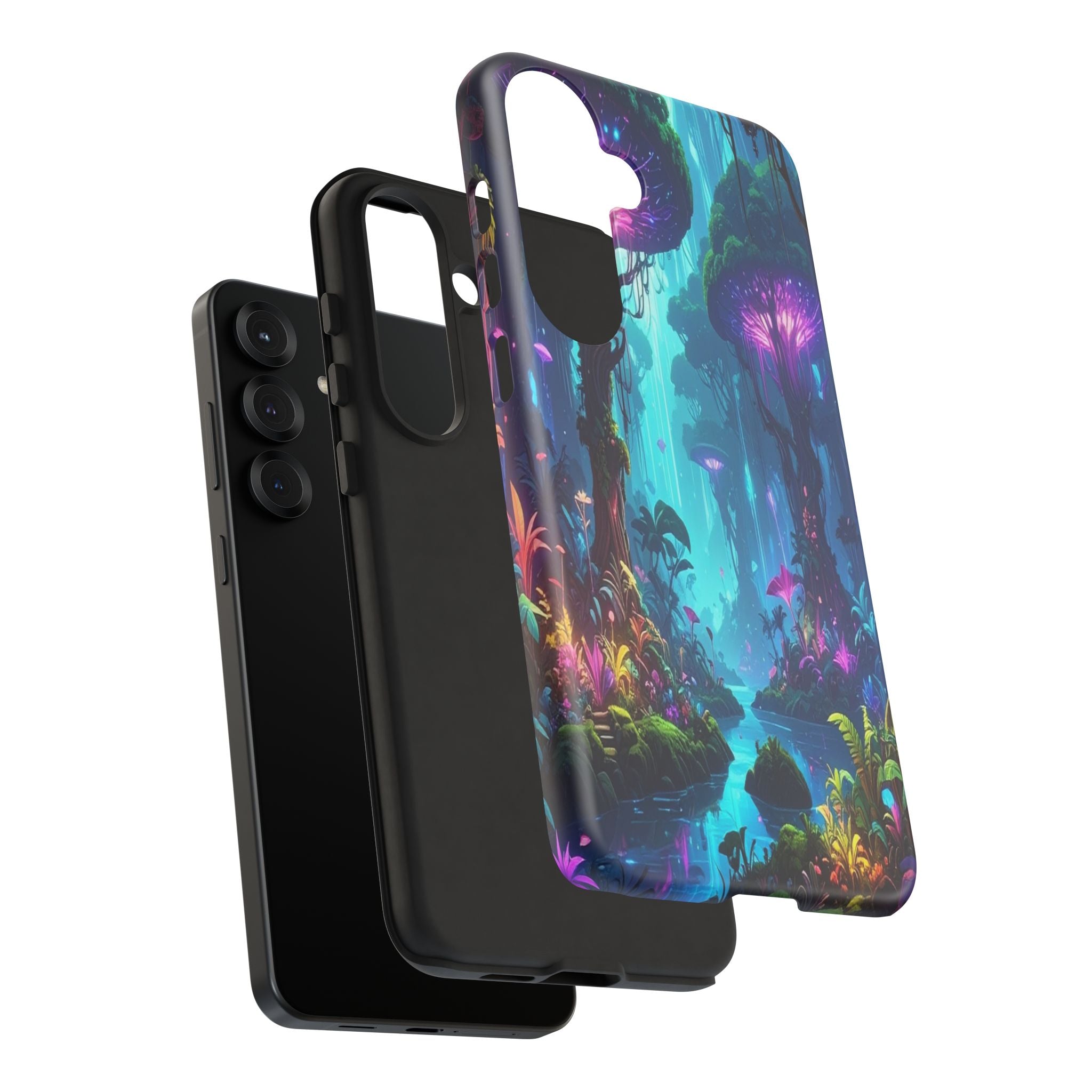 Bioluminescent Dreamscape: Ethereal Forest Fantasy, Digital Luminescence Illustration - L’Art Suprême Phone Case