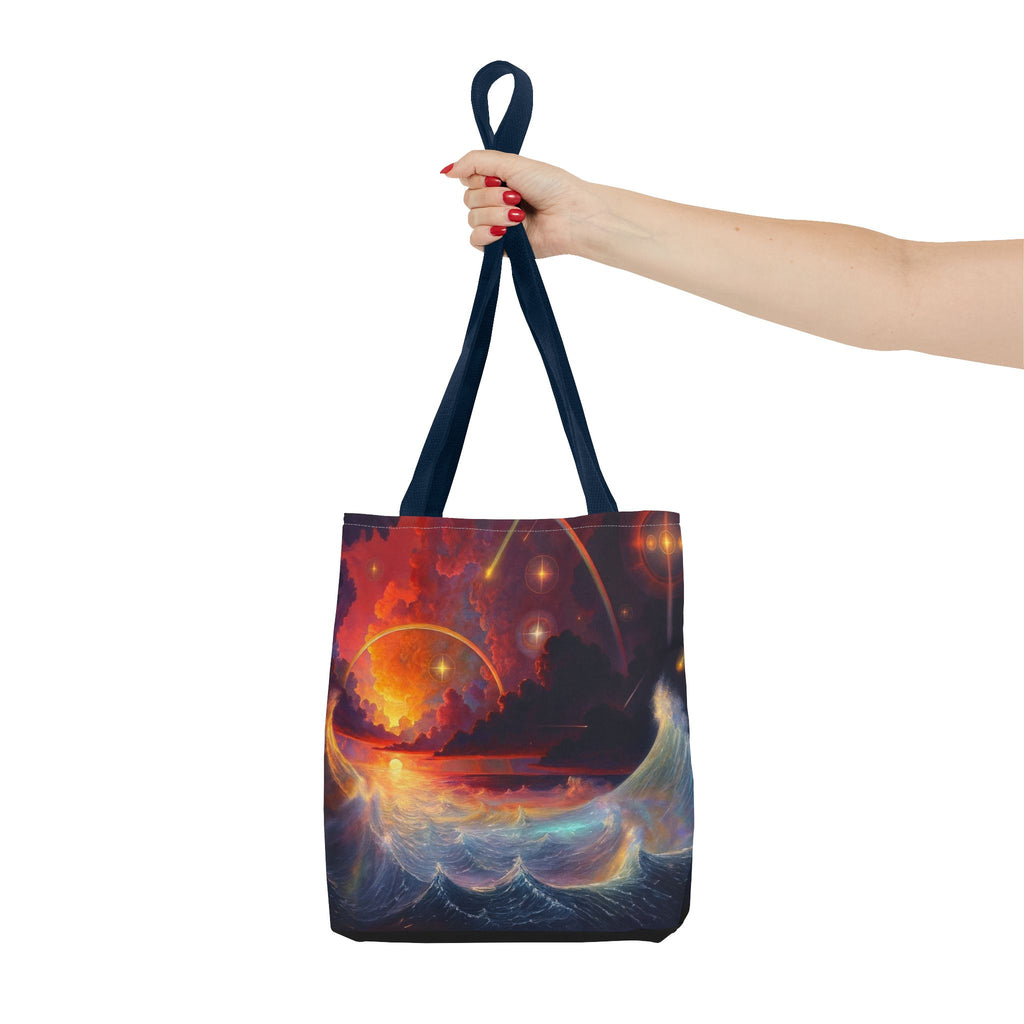 “Celestial Tides” – Cosmic Chaos x Ocean Calm Tote