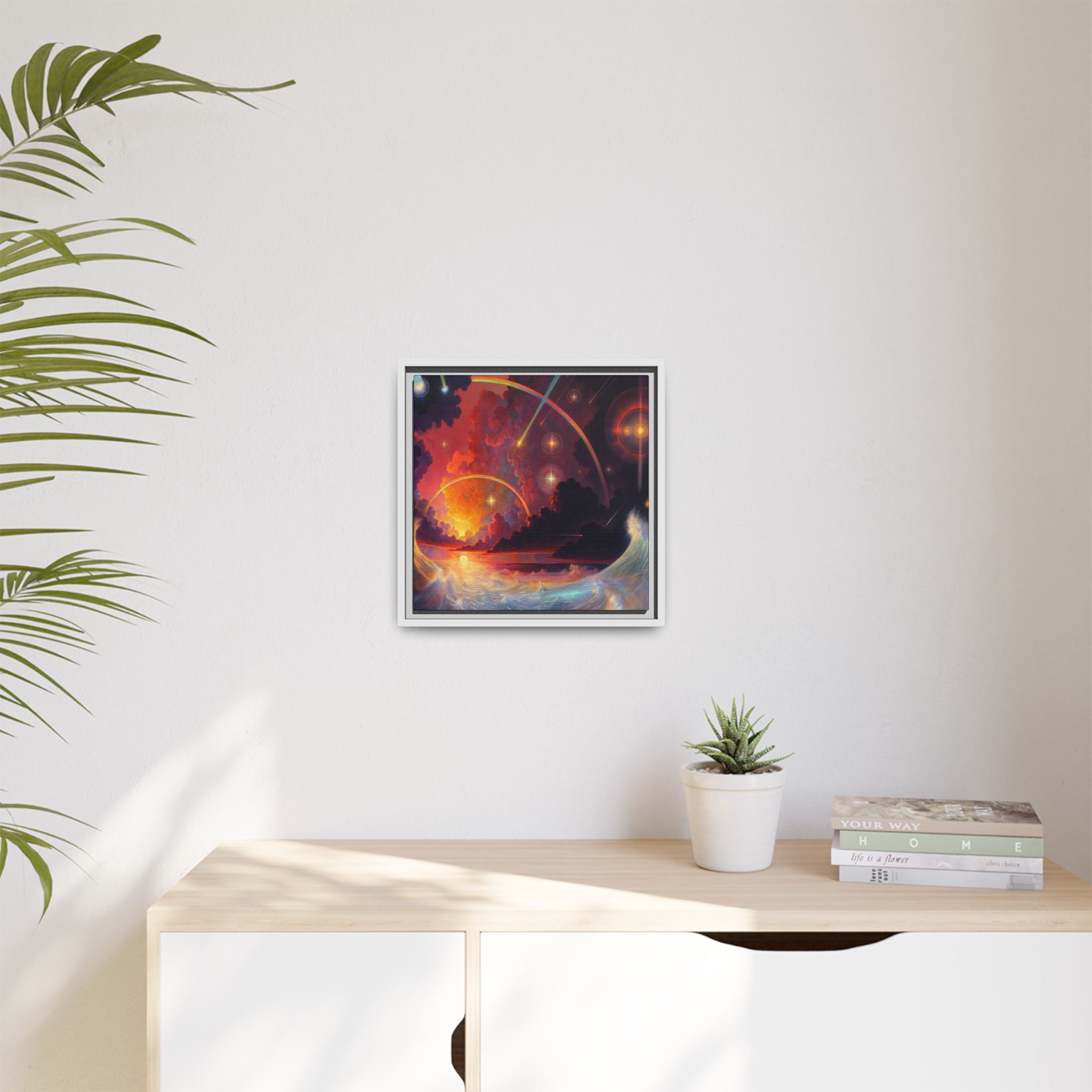 "Celestial Tides" – Framed Canvas Print