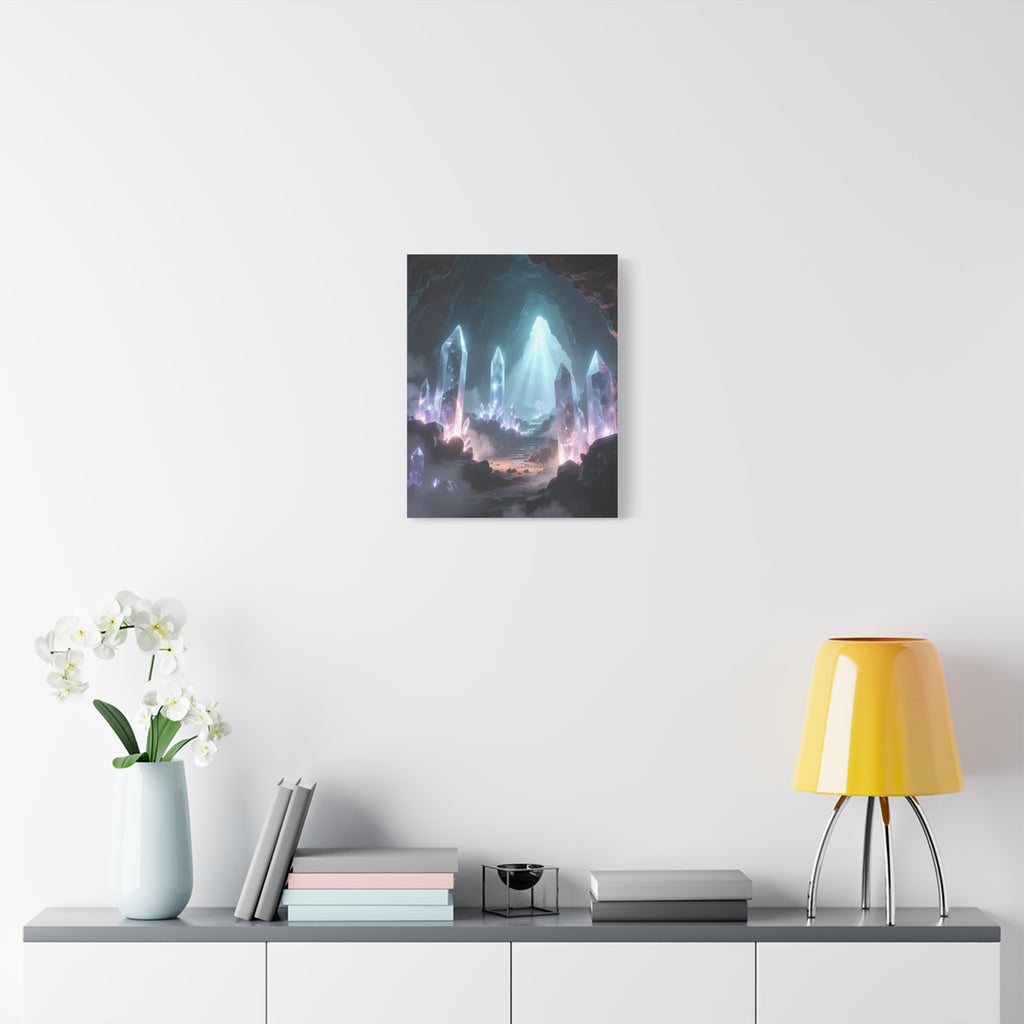 Crystal Reverie: Luminous Cavern Dreamscape, Ethereal Digital Fantasy Art - L’Art Suprême Canvas